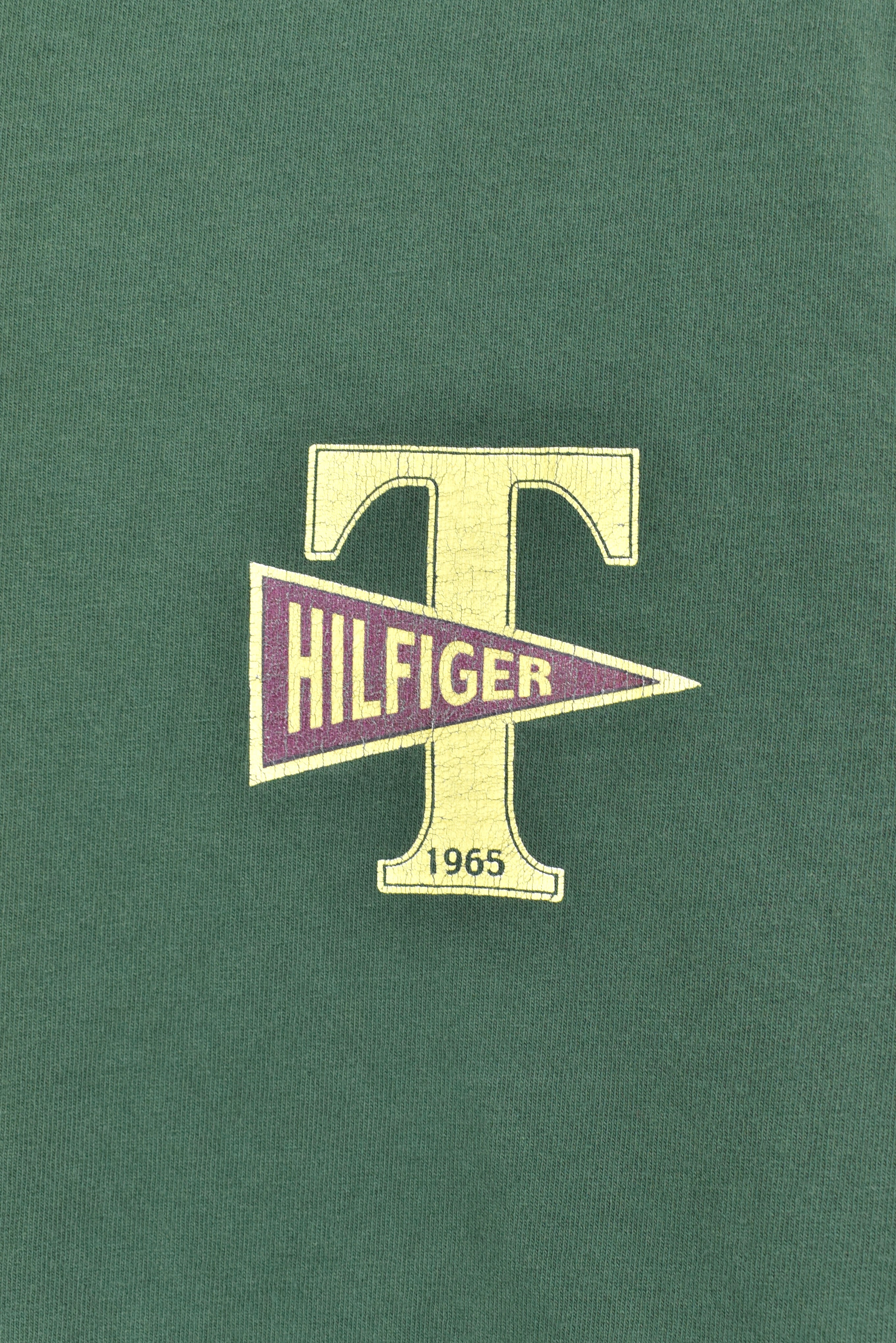 Vintage Tommy Hilfiger shirt, long sleeve graphic tee - large, green TOMMY HILFIGER