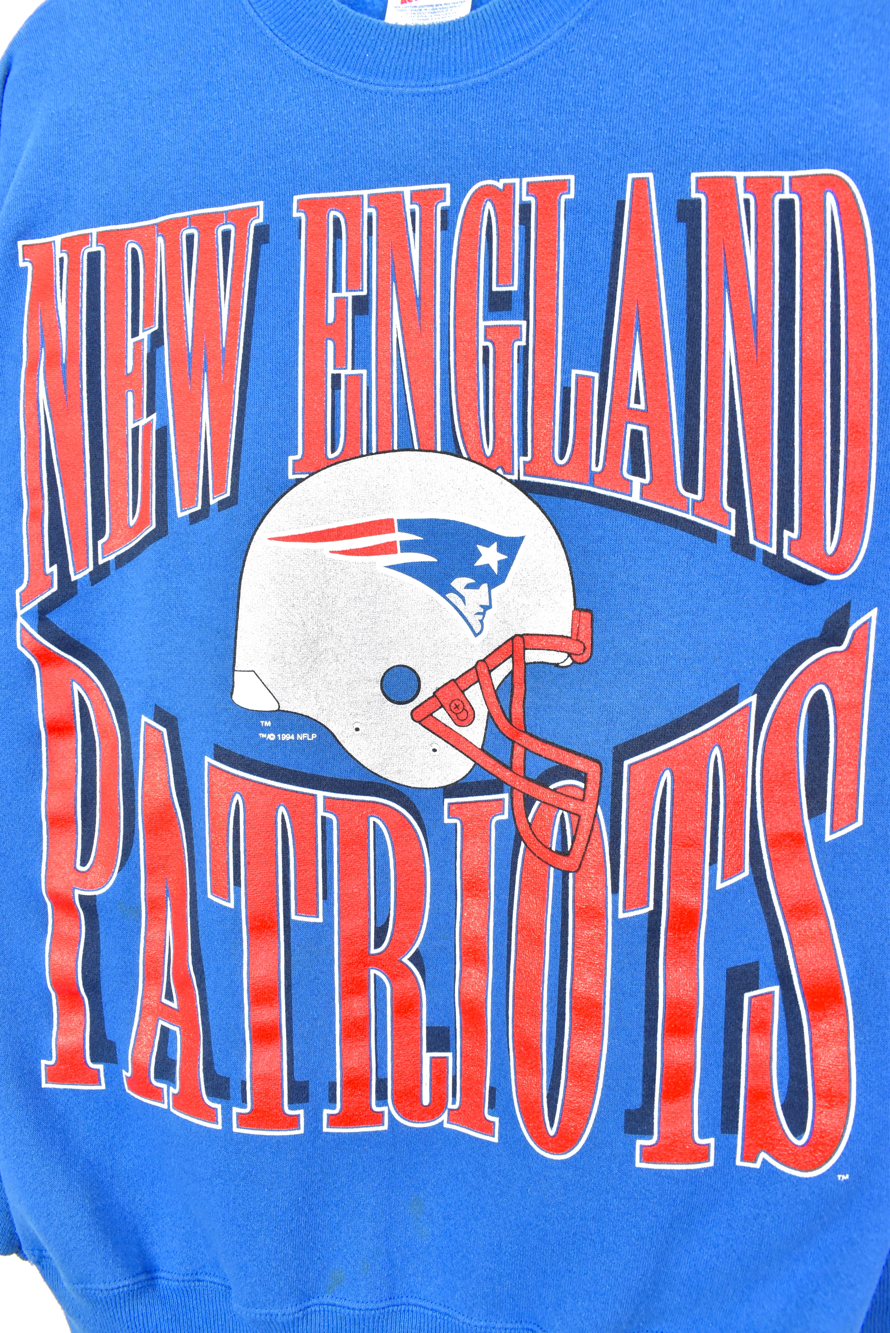 VINTAGE 1994 NFL NEW ENGLAND PATRIOTS BLUE SWEATSHIRT | LARGE PRO SPORT