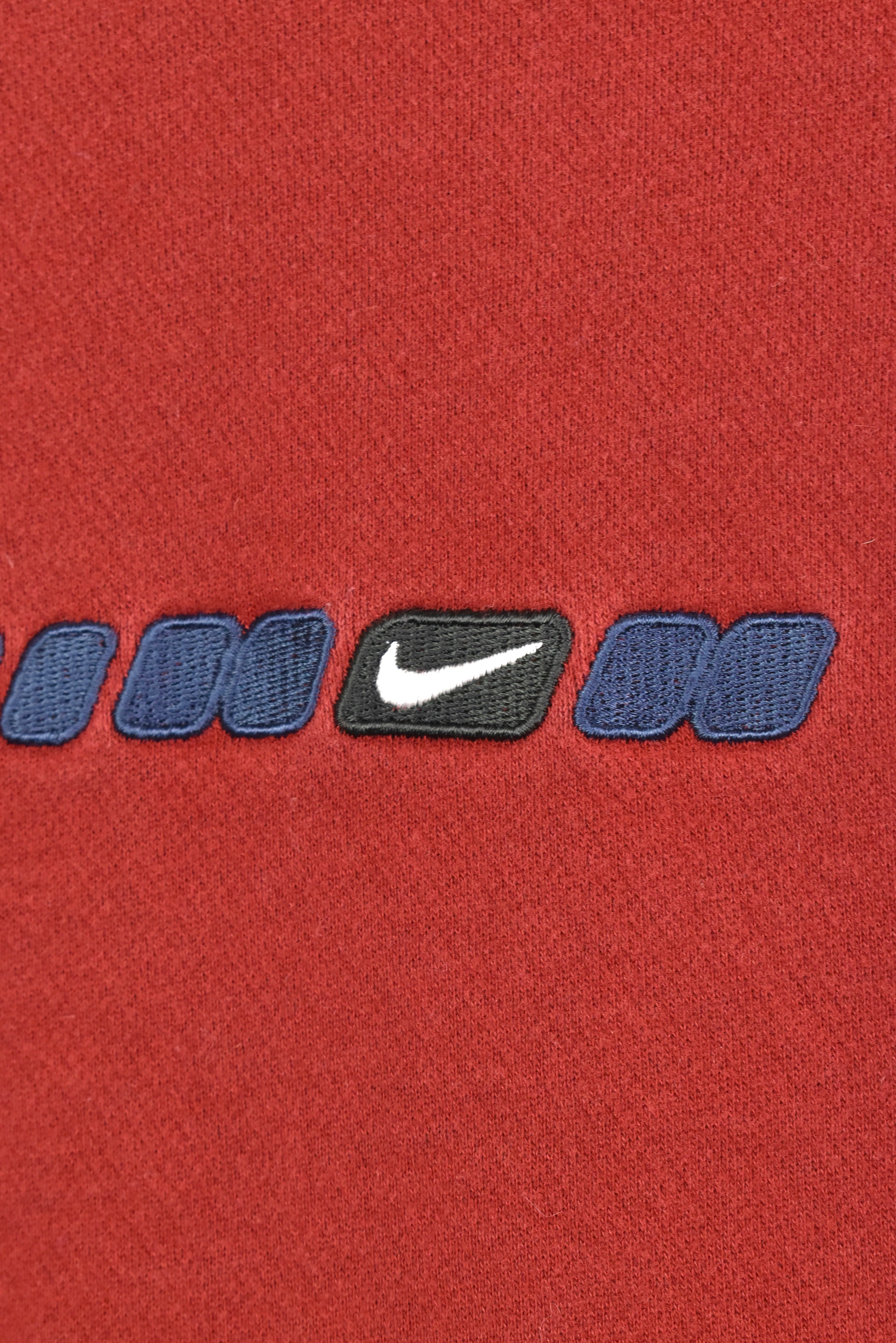 Vintage Nike sweatshirt, embroidered crewneck - XXL, burgundy NIKE