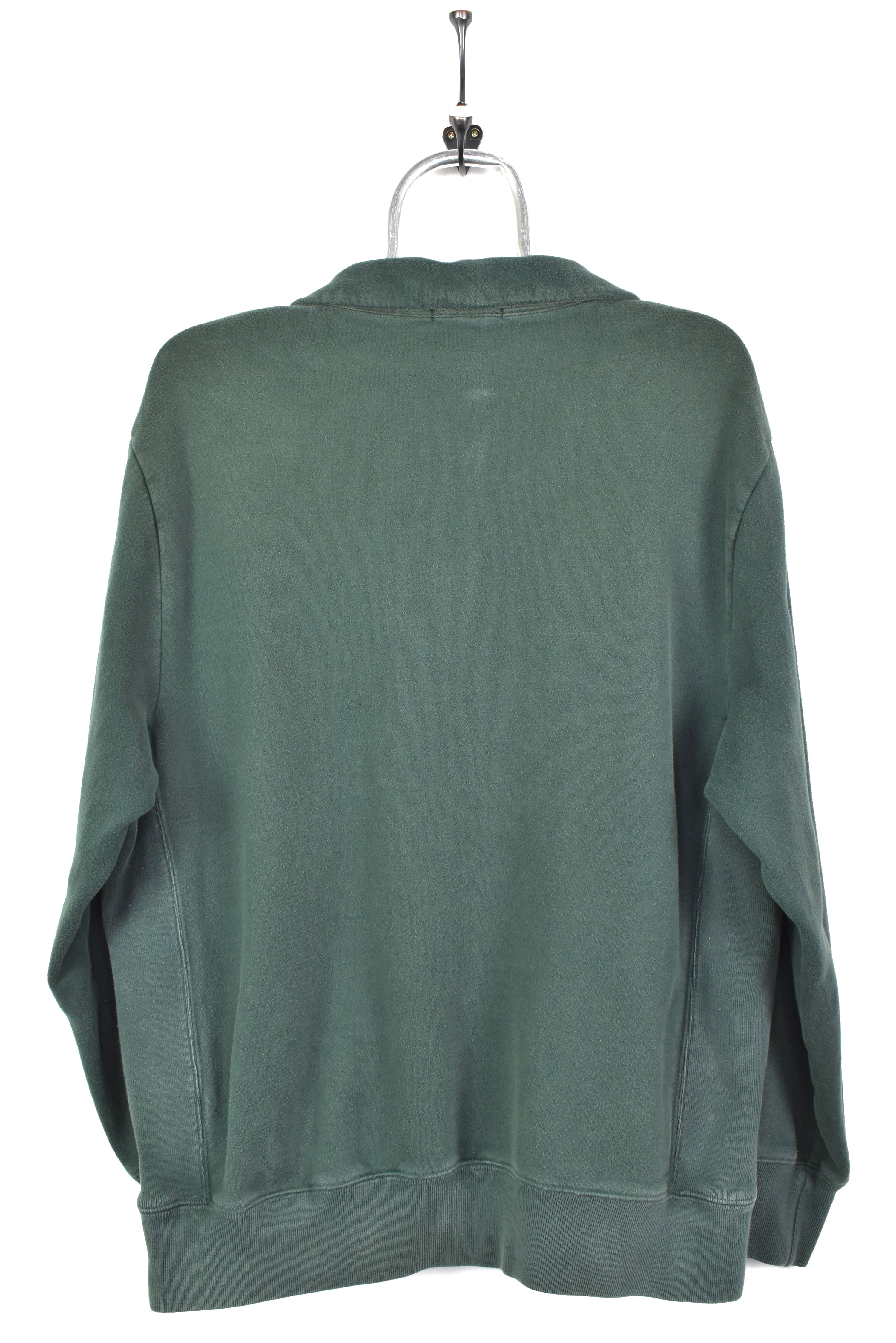 VINTAGE NAUTICA GREEN 1/4 ZIP SWEATSHIRT | LARGE NAUTICA