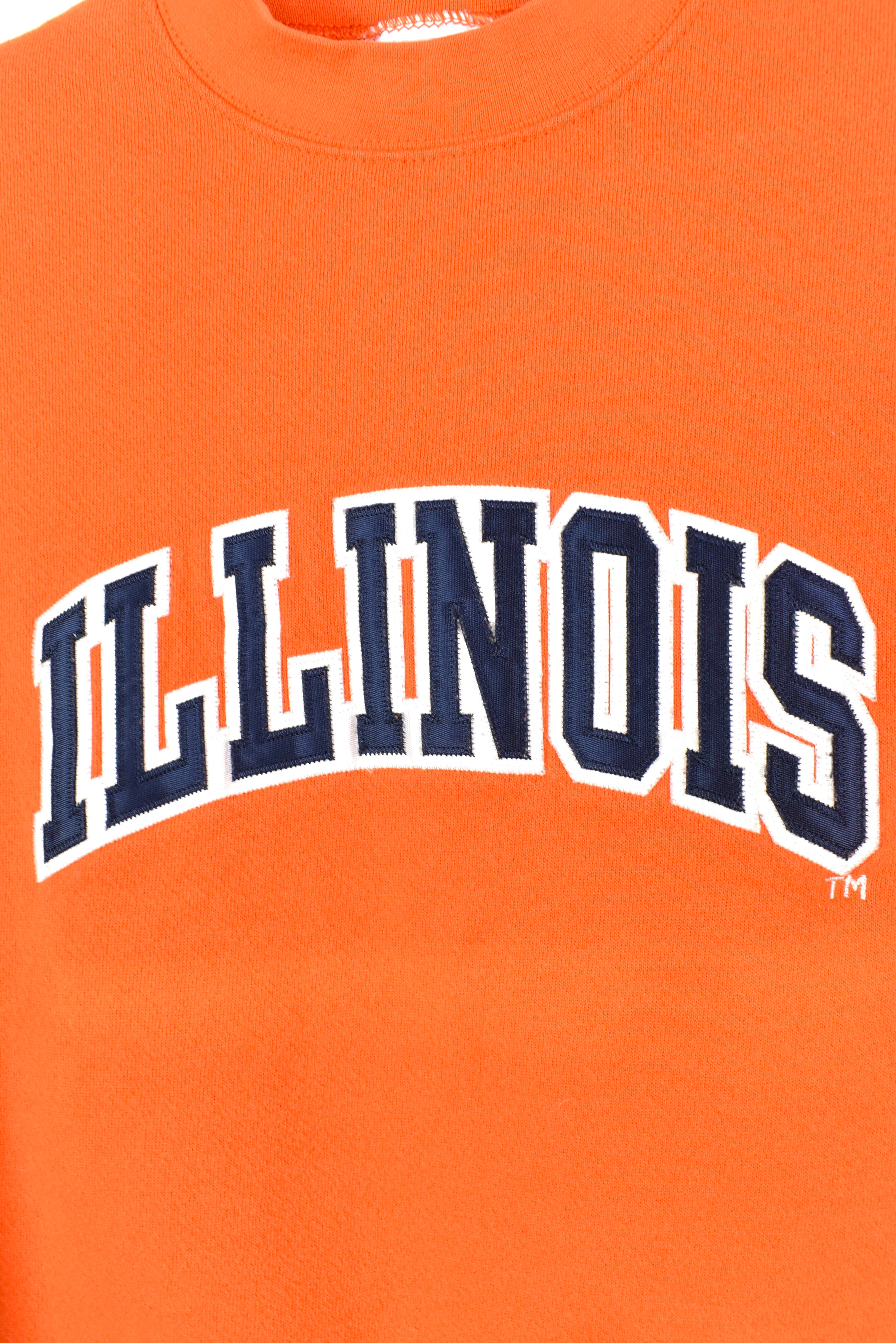 VINTAGE ILLINOIS UNIVERSITY EMBROIDERED ORANGE SWEATSHIRT | MEDIUM COLLEGE