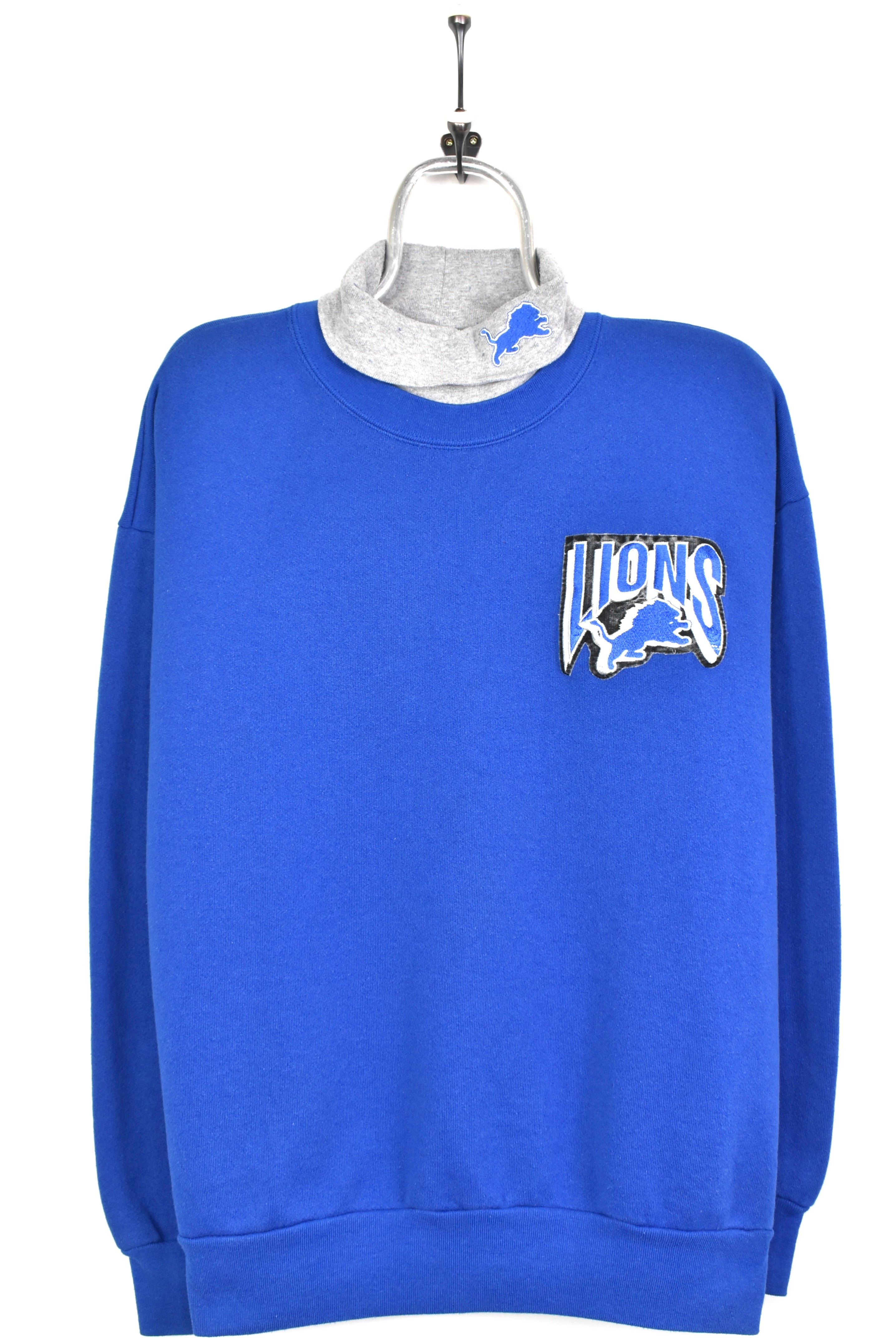 Vintage NFL Detroit lions embroidered turtle neck blue sweatshirt | XL PRO SPORT