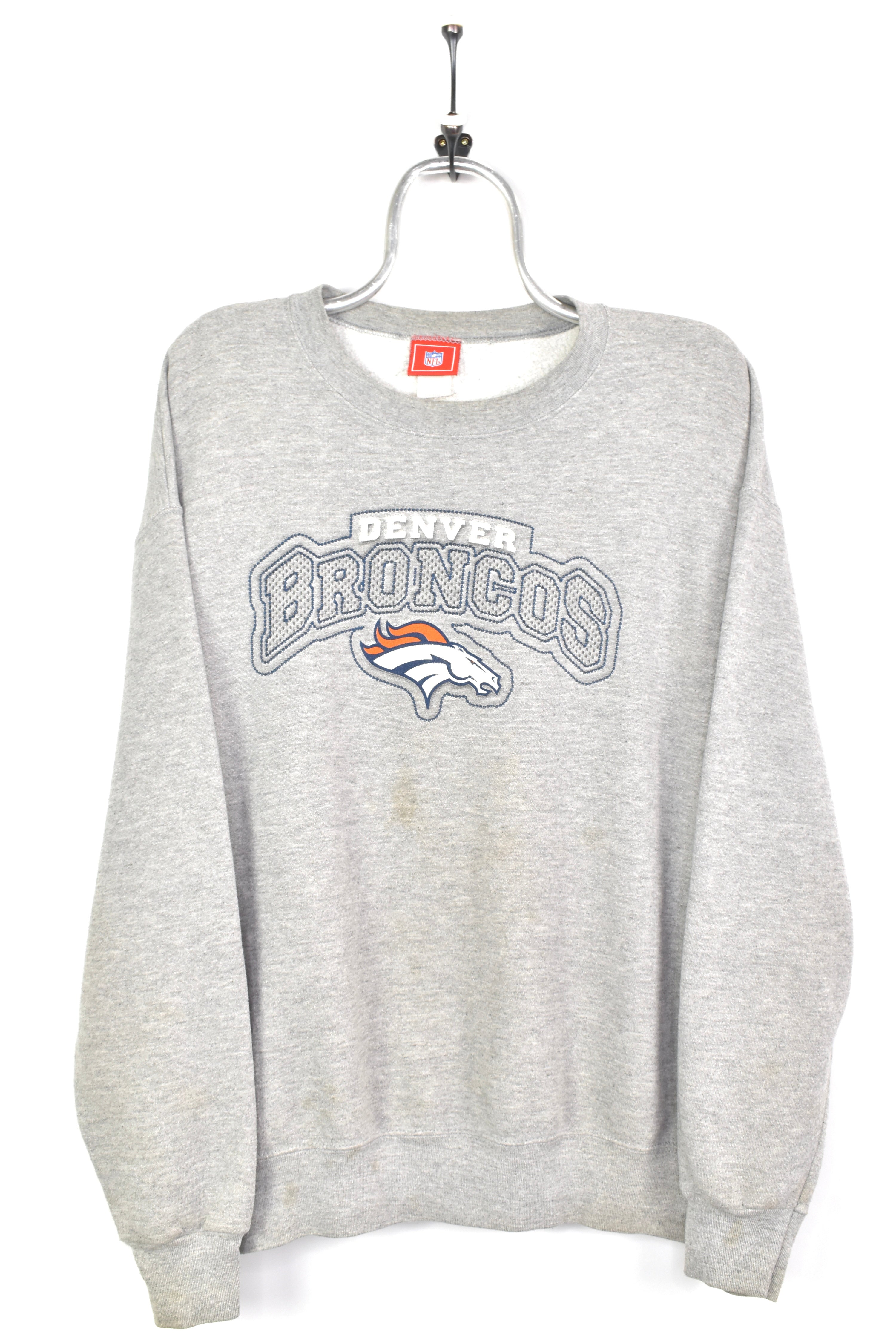 VINTAGE NFL DENVER BRONCOS GREY SWEATSHIRT | XL PRO SPORT
