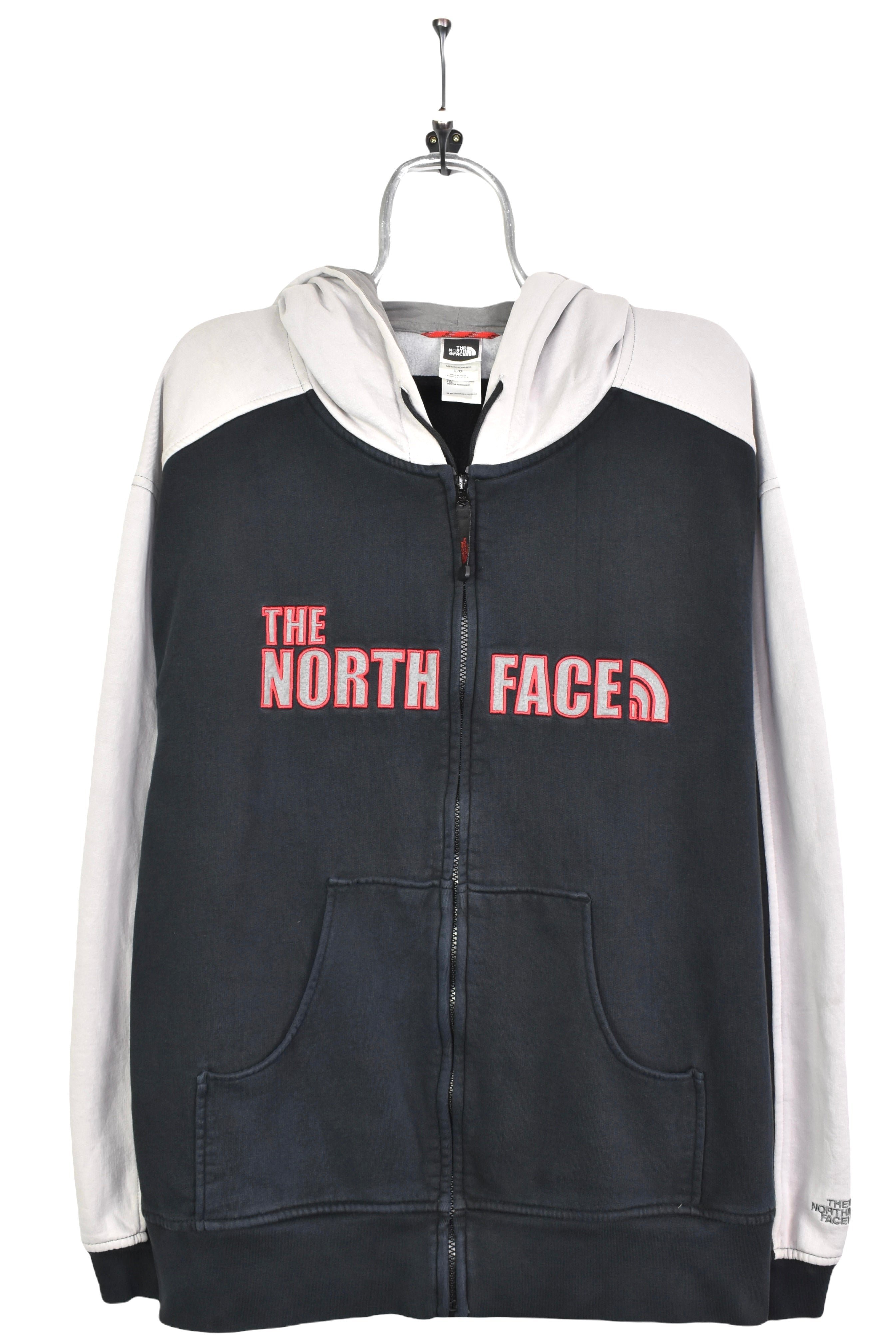 Vintage The North Face hoodie, full zip embroidered sweatshirt - XL, black THE NORTH FACE