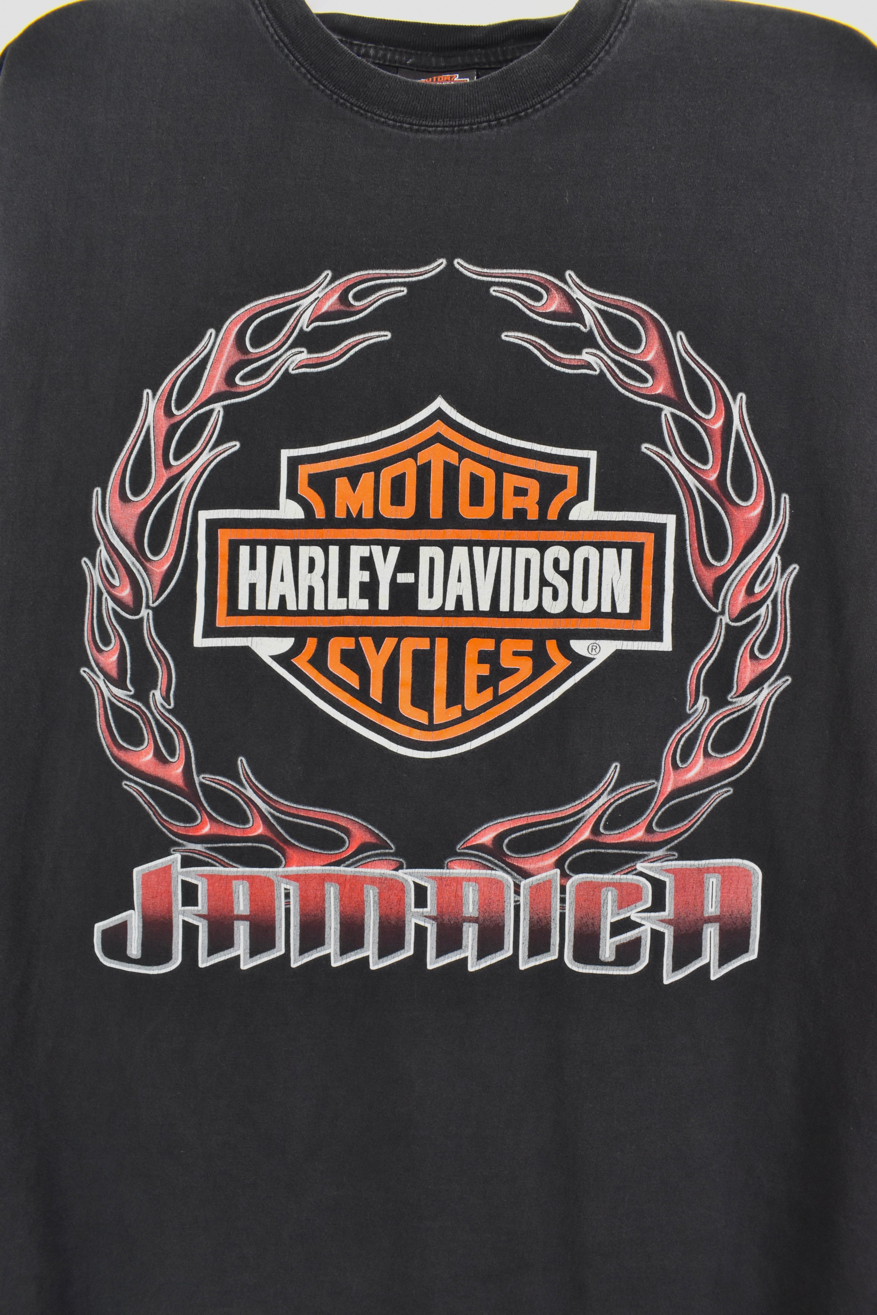 Vintage Harley Davidson shirt, black Jamaica graphic tee - AU XL HARLEY DAVIDSON