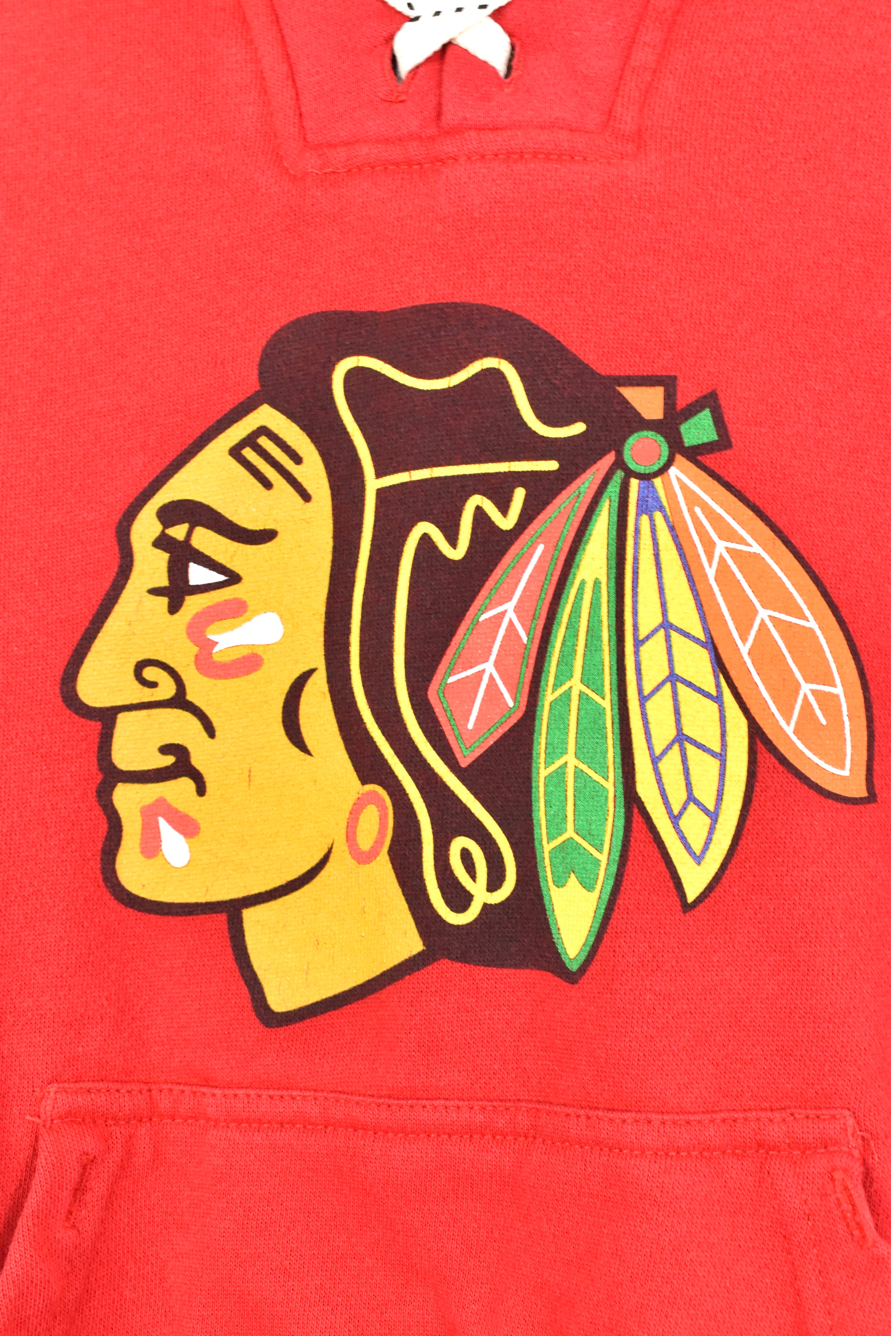 Vintage Chicago Blackhawks hoodie, NHL graphic sweatshirt - large, red PRO SPORT