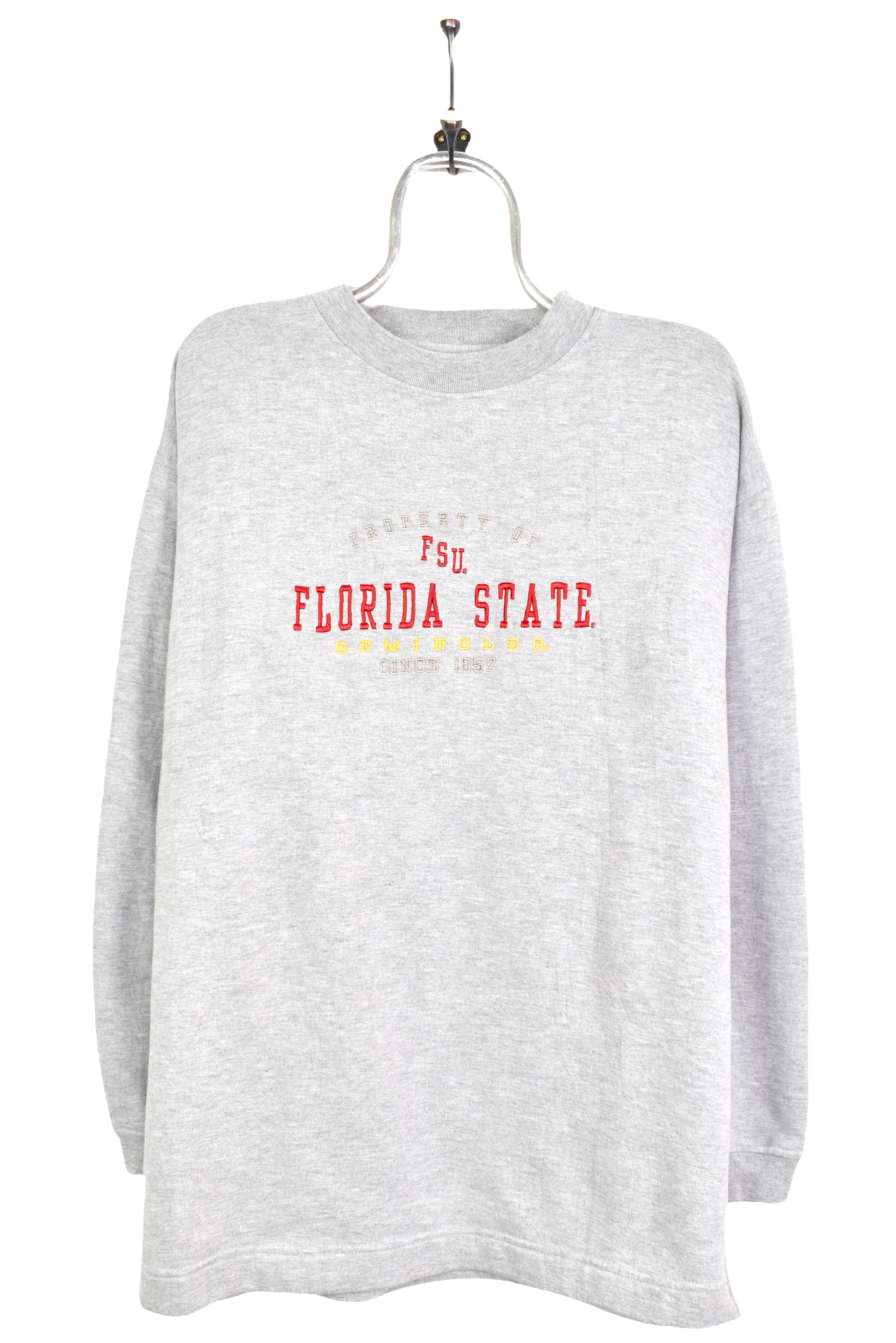 Vintage Florida State University embroidered grey sweatshirt | XL COLLEGE
