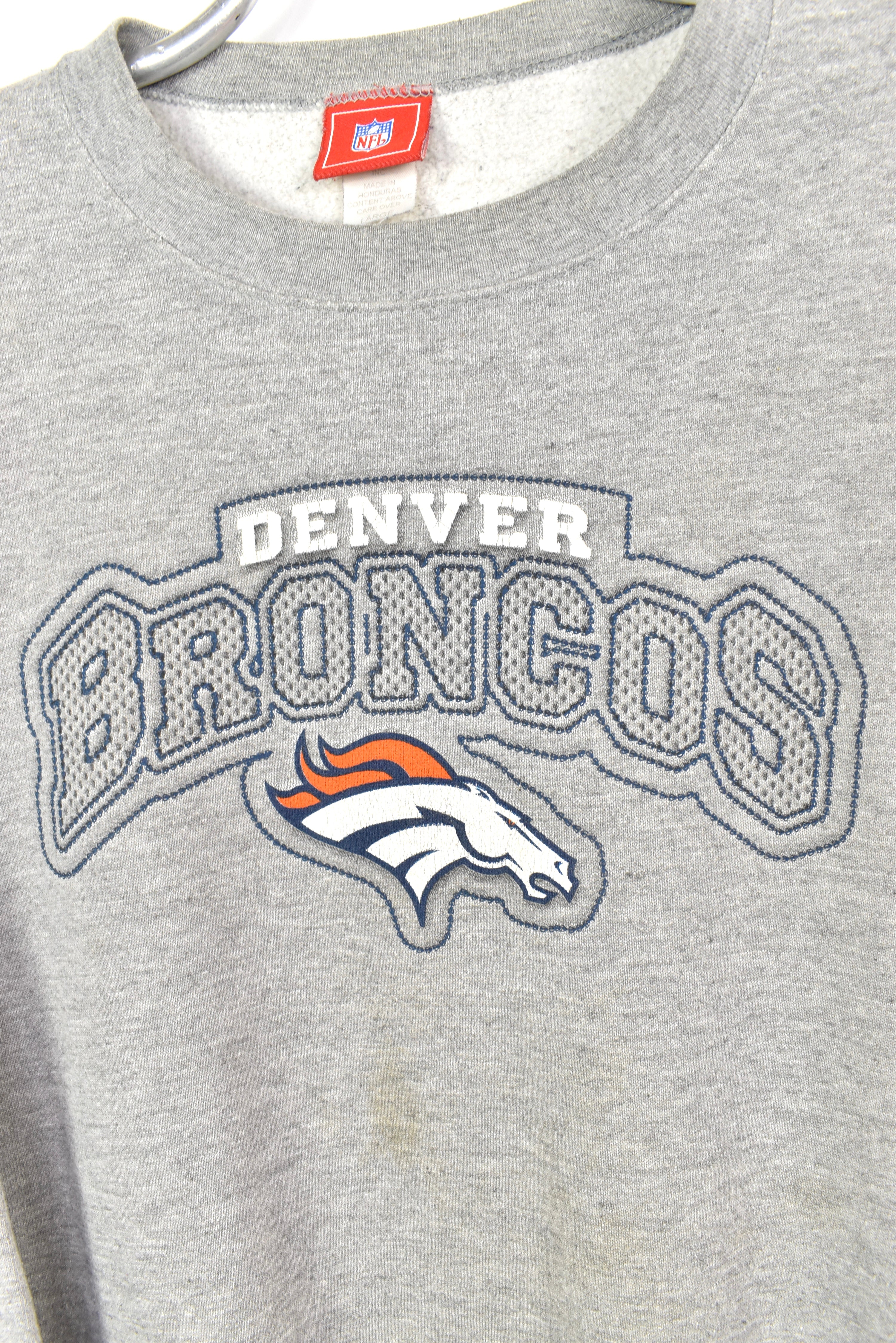 VINTAGE NFL DENVER BRONCOS GREY SWEATSHIRT | XL PRO SPORT