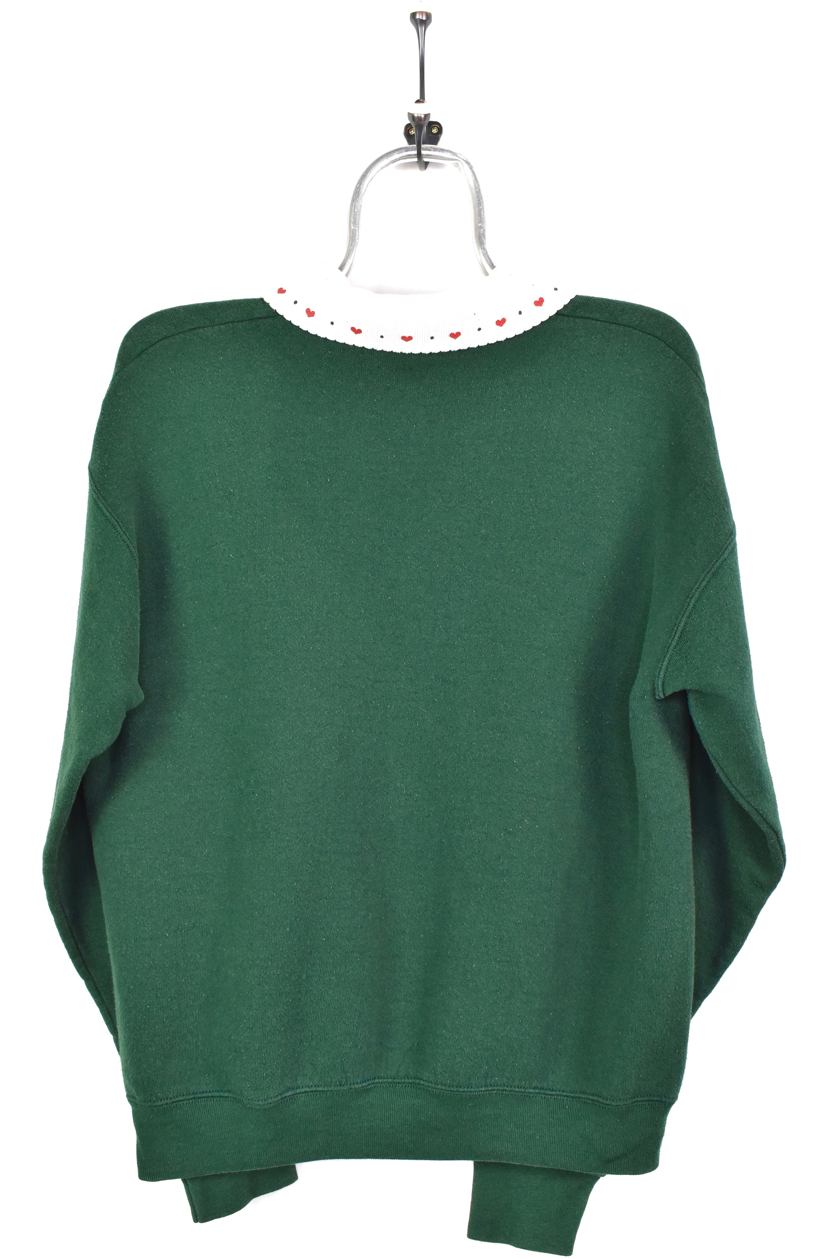 VINTAGE WOMEN'S DISNEY POOH GREEN EMBROIDERED SWEATSHIRT | LARGE DISNEY / CARTOON