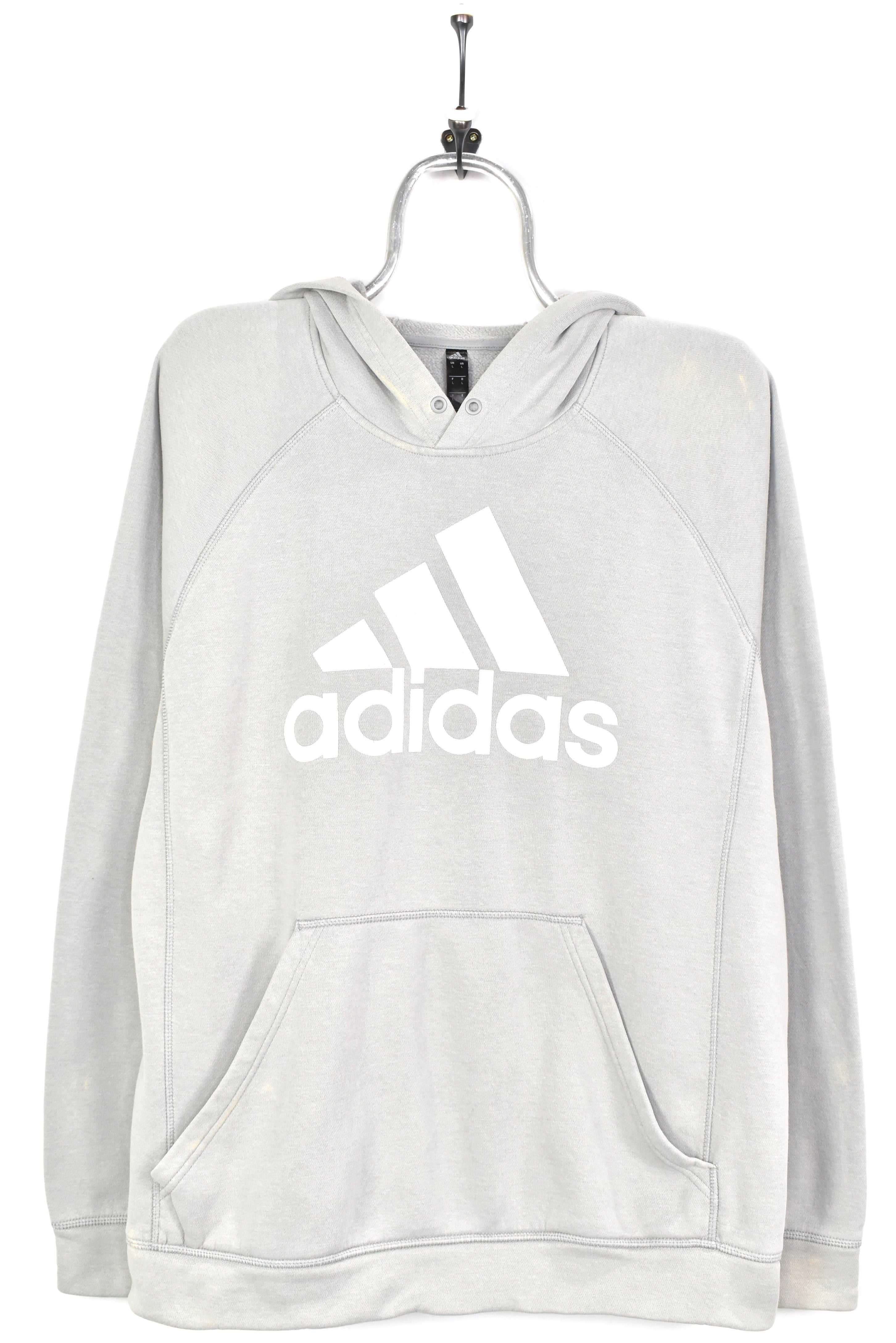 VINTAGE ADIDAS GREY HOODIE | XL ADIDAS