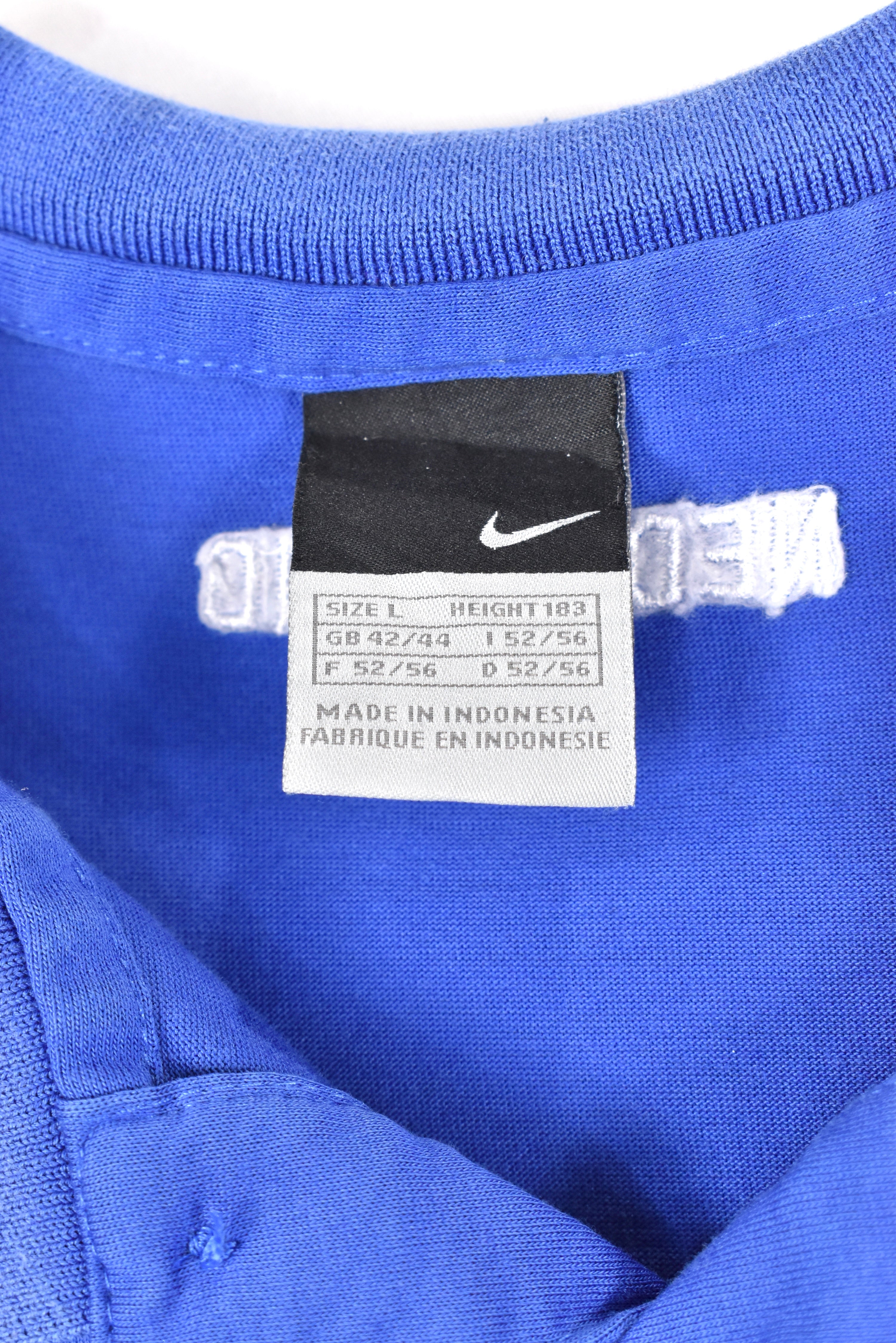 Vintage Nike polo shirt, blue soccer embroidered tee - AU M NIKE