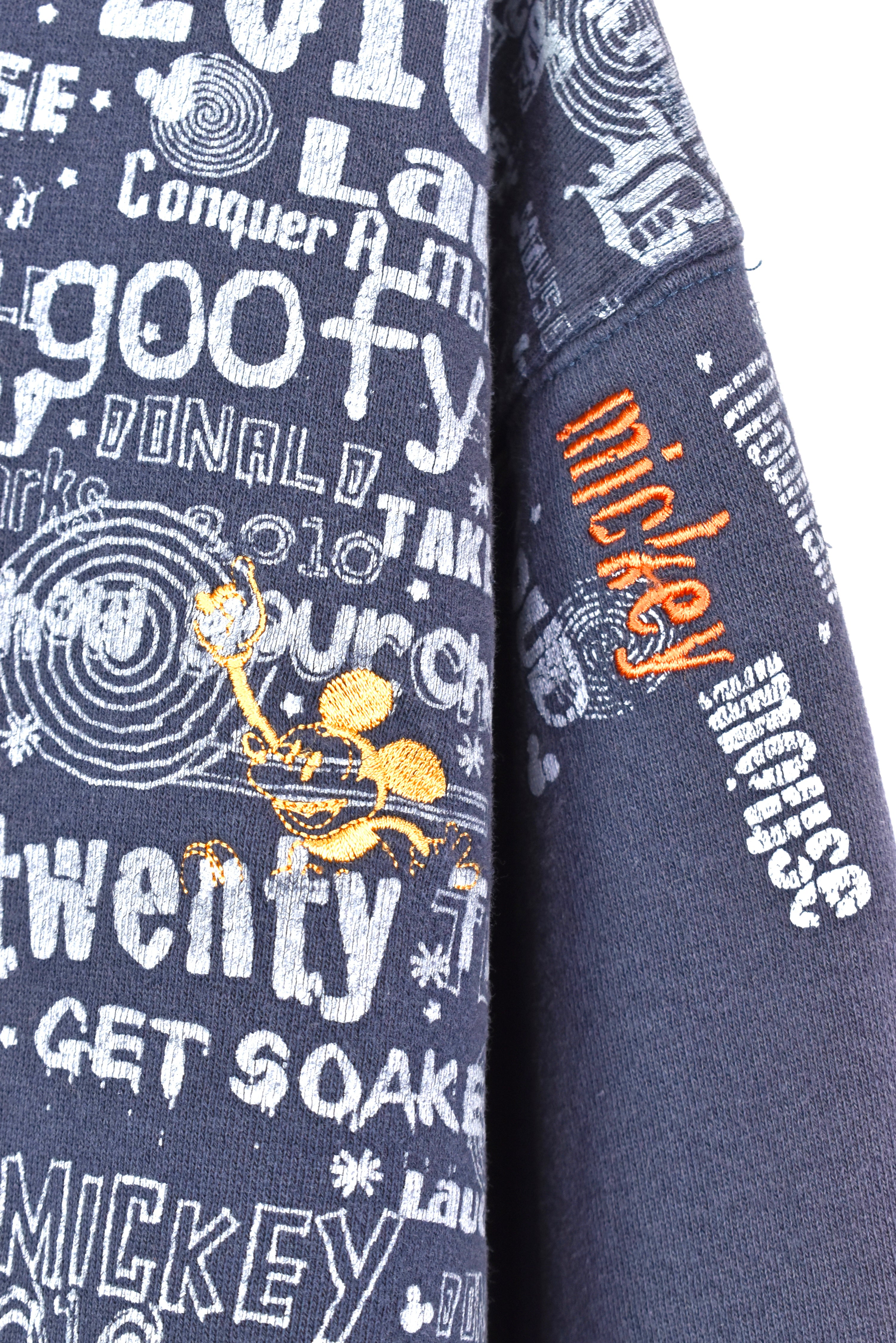 Modern Disney hoodie, 2010 Mickey Mouse embroidered sweatshirt - XXL, grey DISNEY / CARTOON