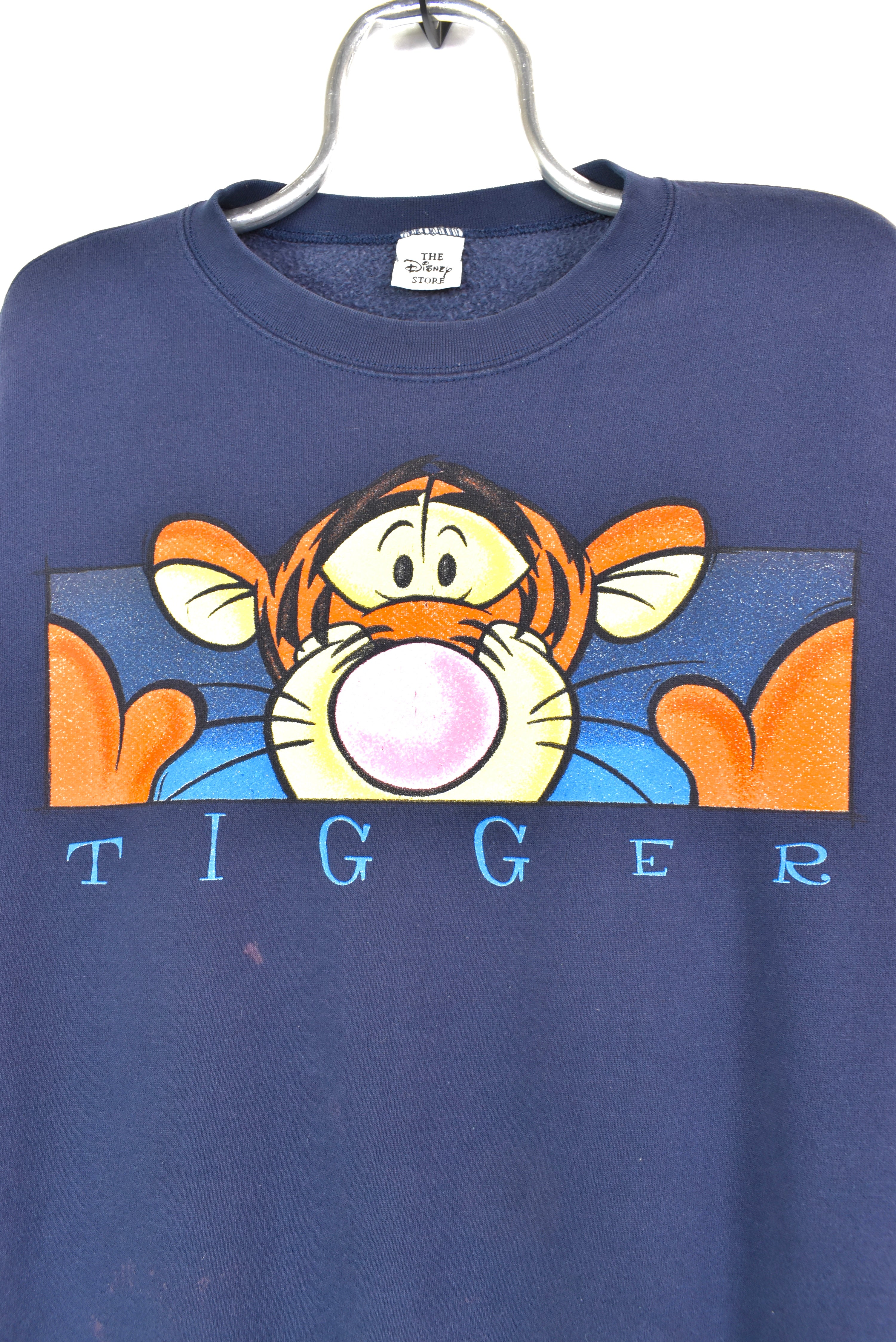 VINTAGE DISNEY TIGGER NAVY SWEATSHIRT | LARGE DISNEY / CARTOON