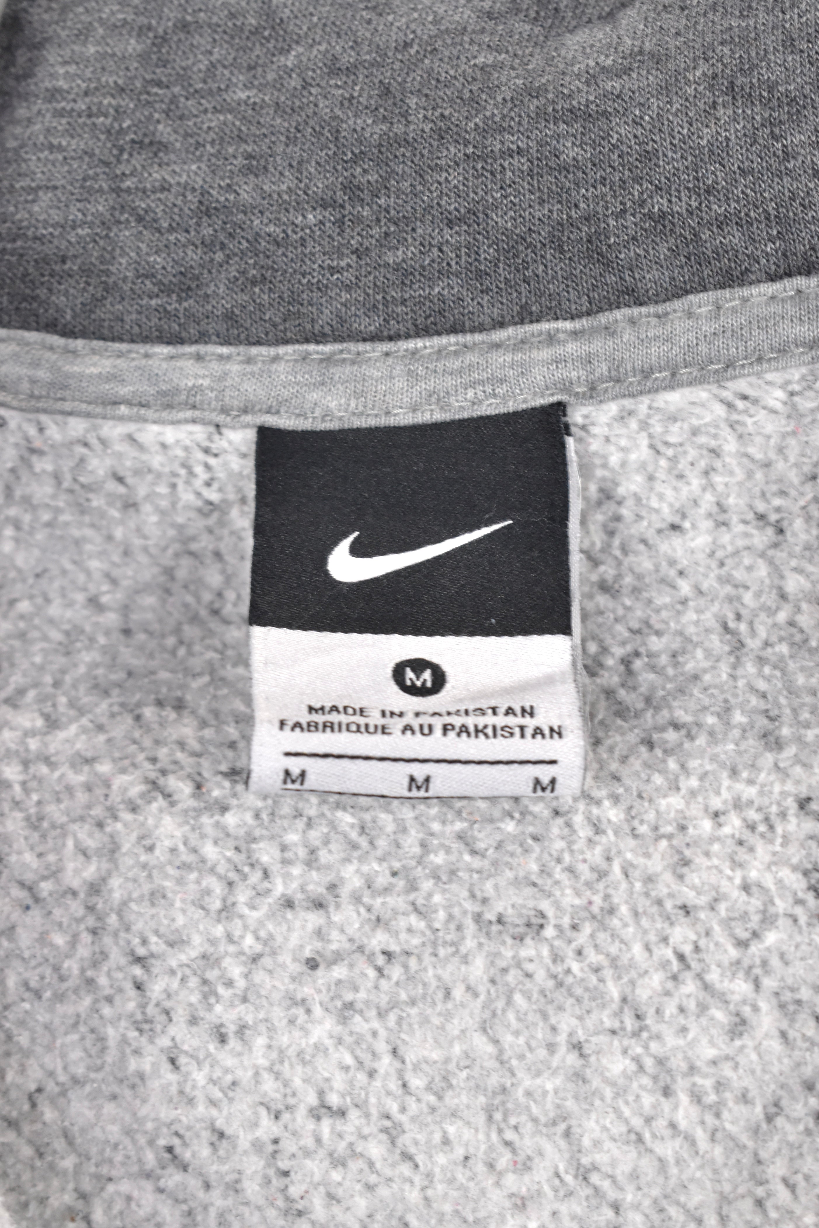 Vintage Nike jacket, grey embroidered collared sweatshirt - AU M NIKE