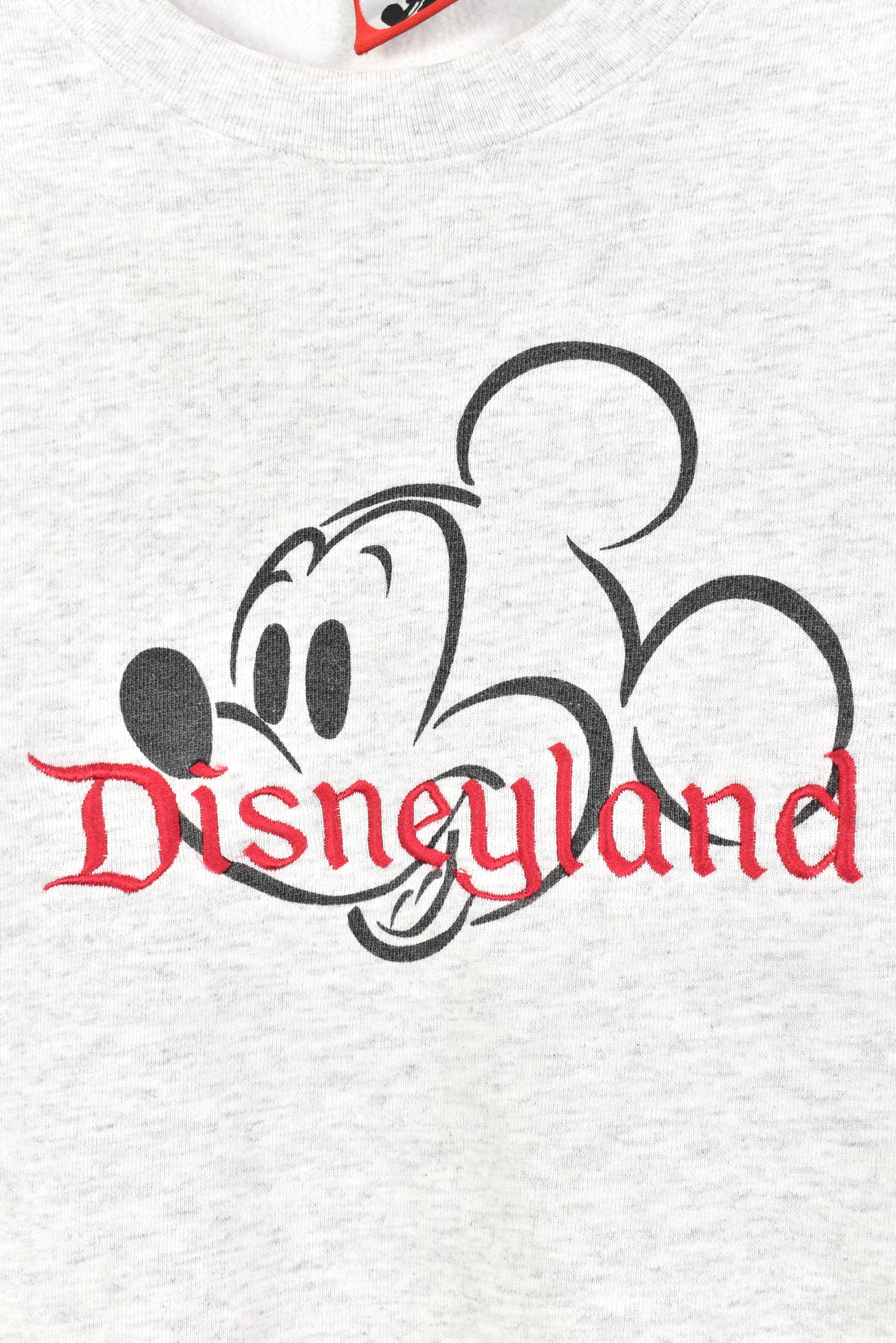 Vintage disney mickey embroidered grey sweatshirt | large DISNEY / CARTOON