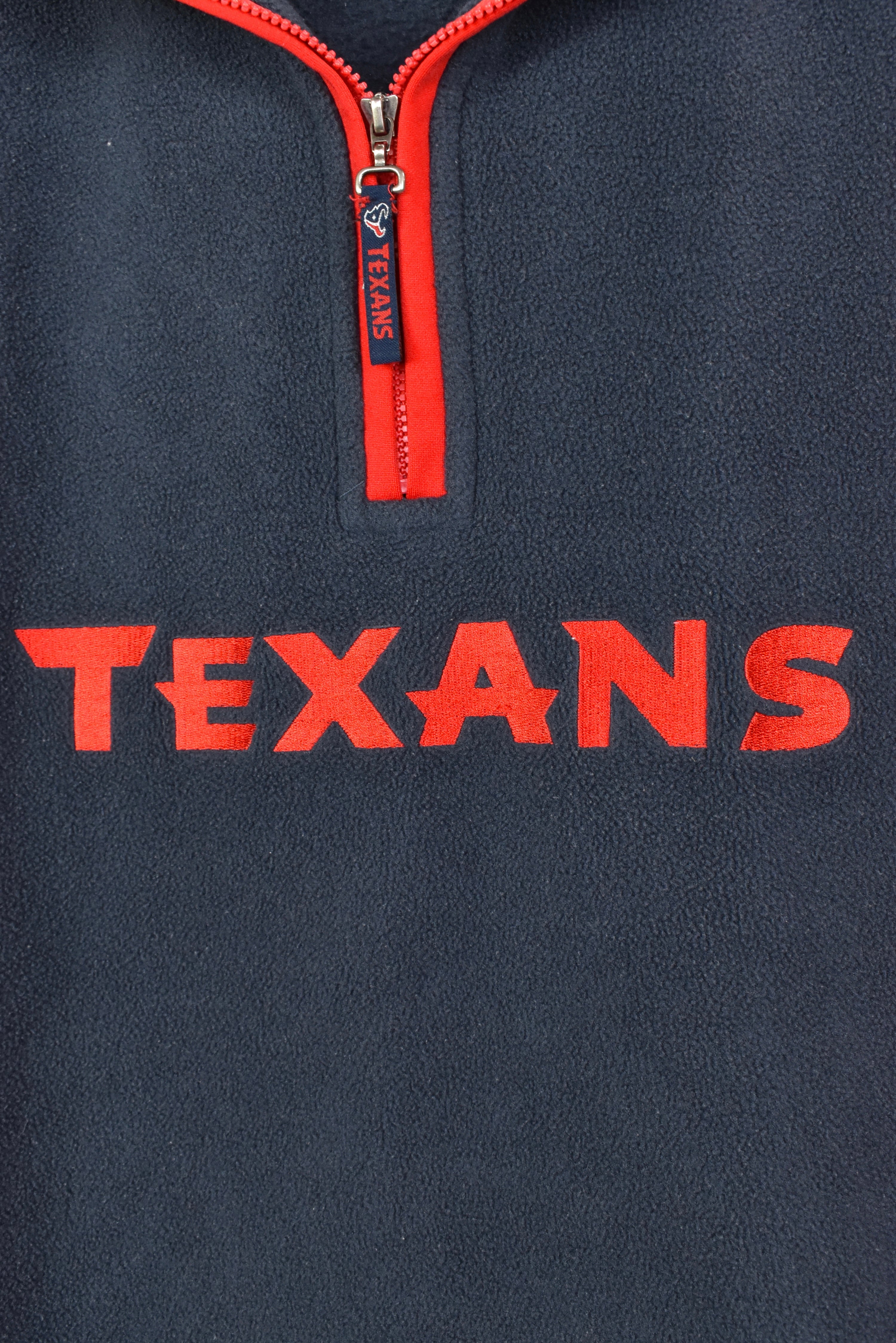 VINTAGE NFL HOUSTON TEXANS EMBROIDERED FLEECE 1/4 ZIP SWEATSHIRT | XL PRO SPORT