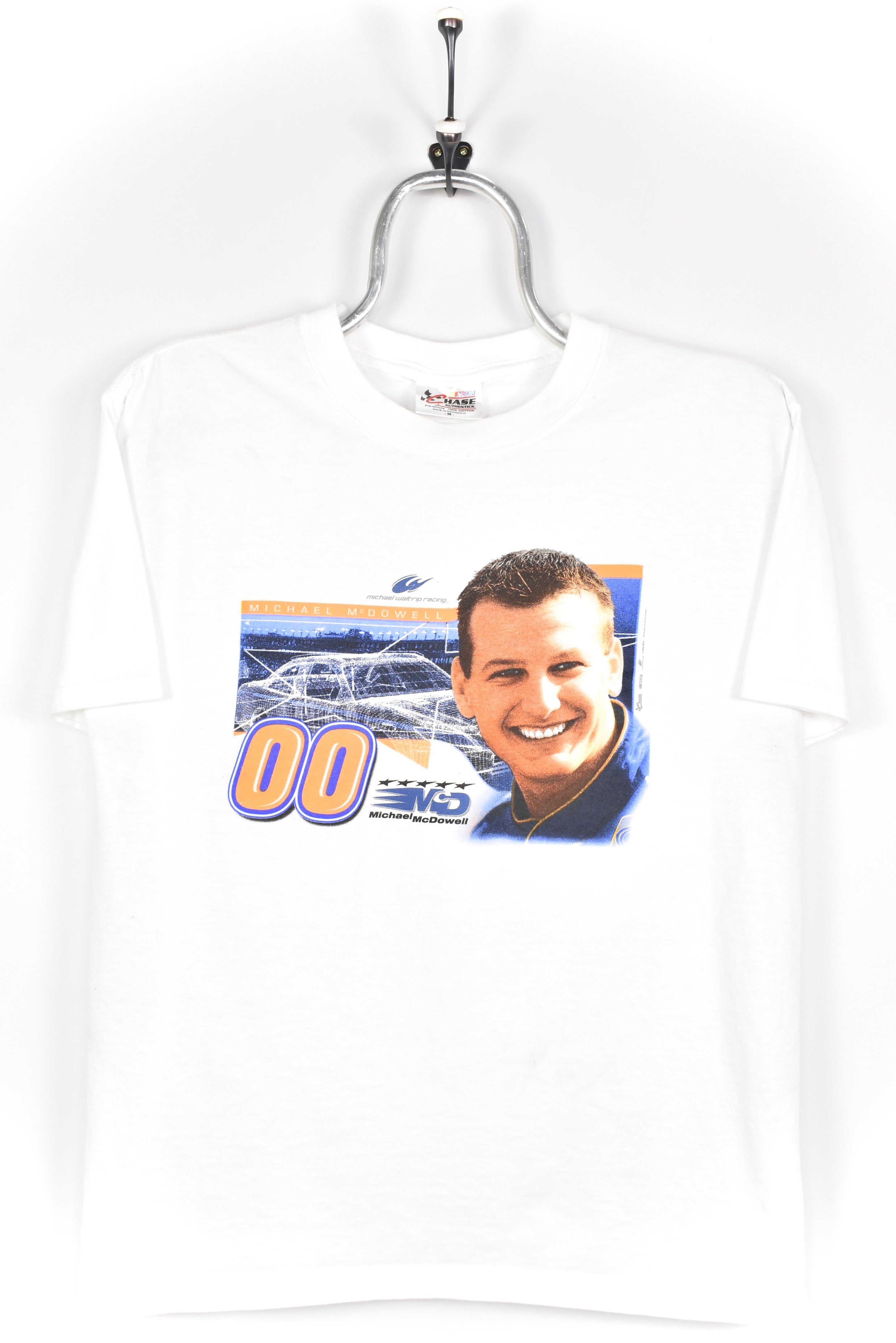 VINTAGE NASCAR WHITE T-SHIRT | MEDIUM NASCAR / RACING