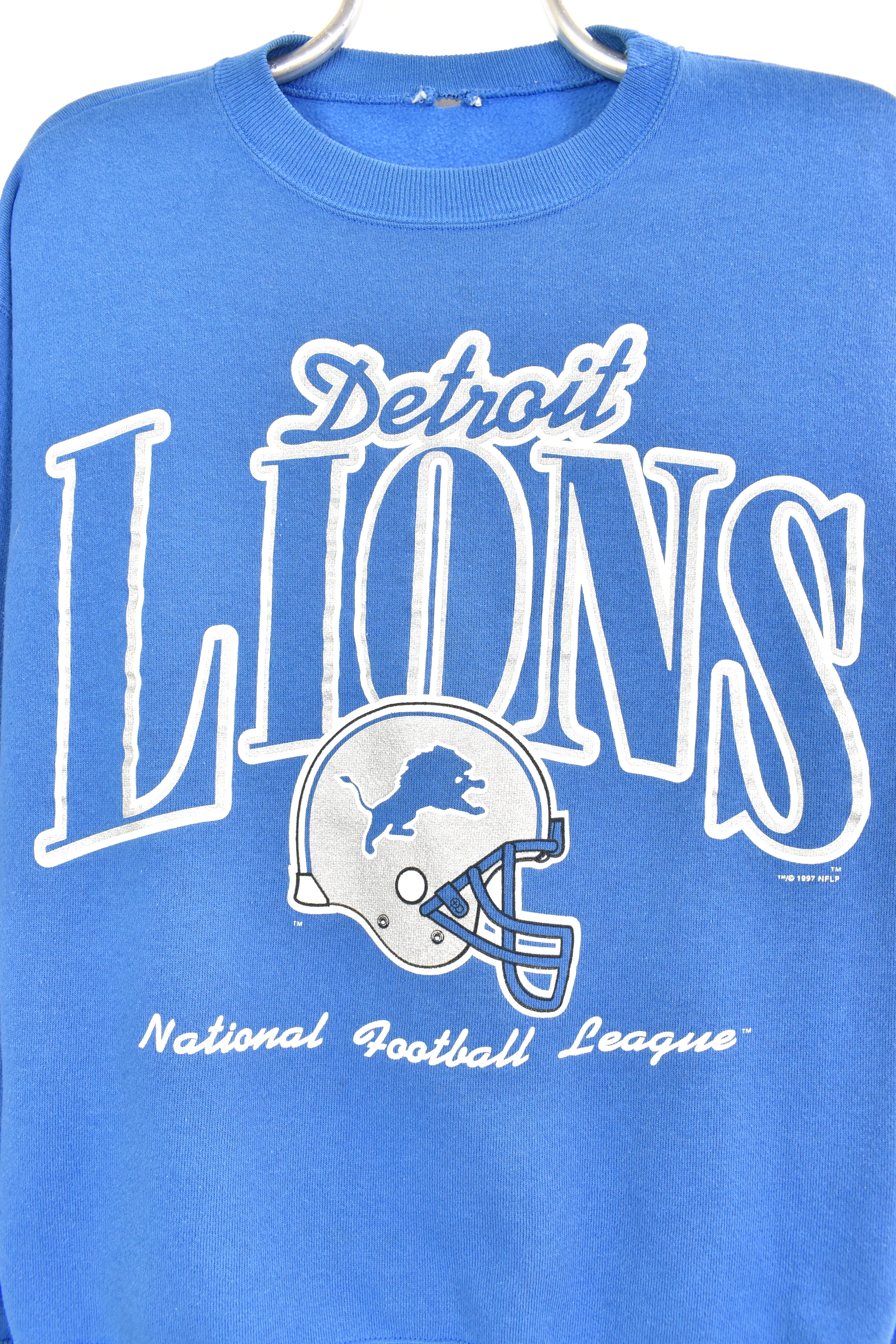 Vintage 1997 NFL Detroit Lions blue sweatshirt | Large PRO SPORT
