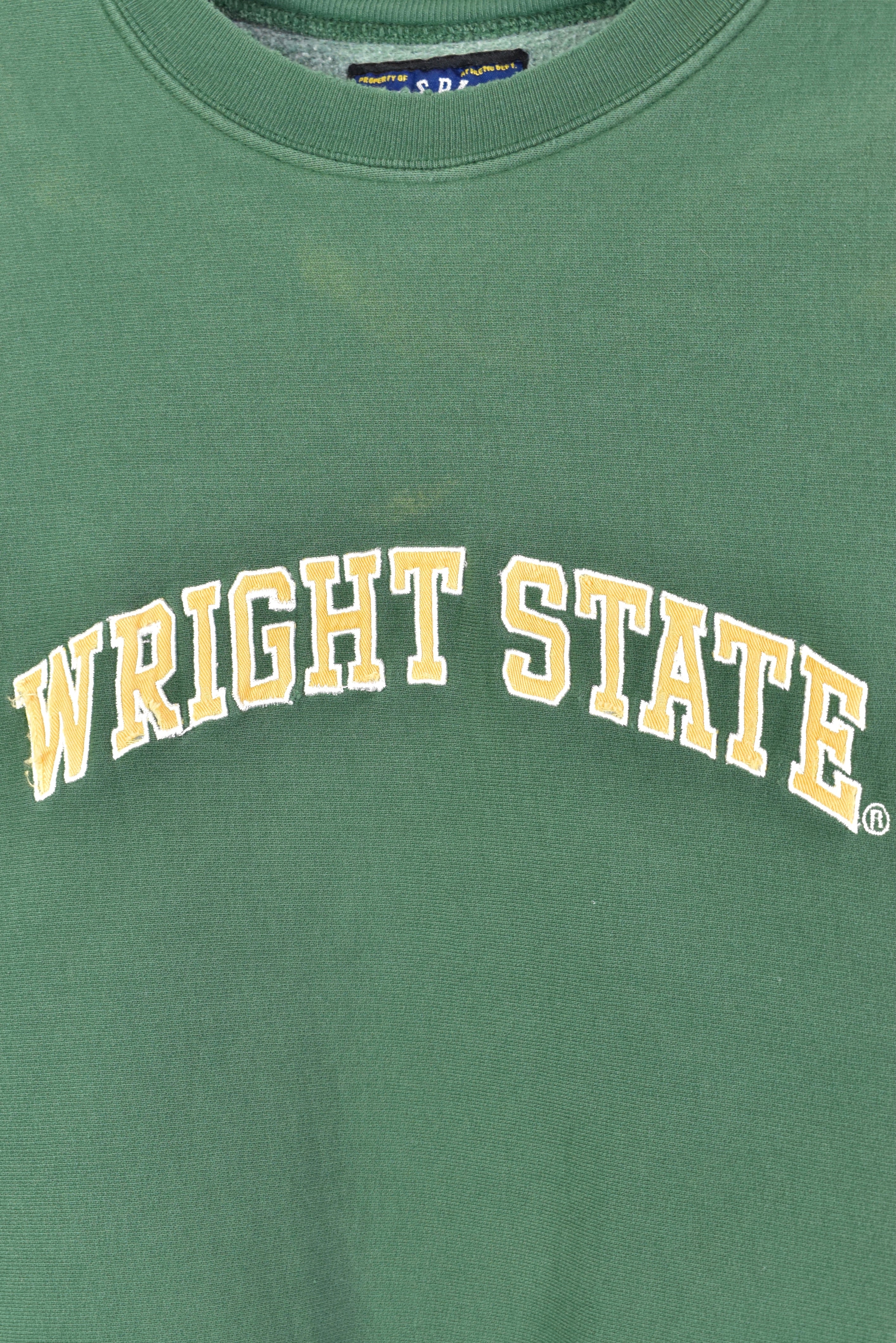 Vintage wright state university embroidered green sweatshirt | medium COLLEGE