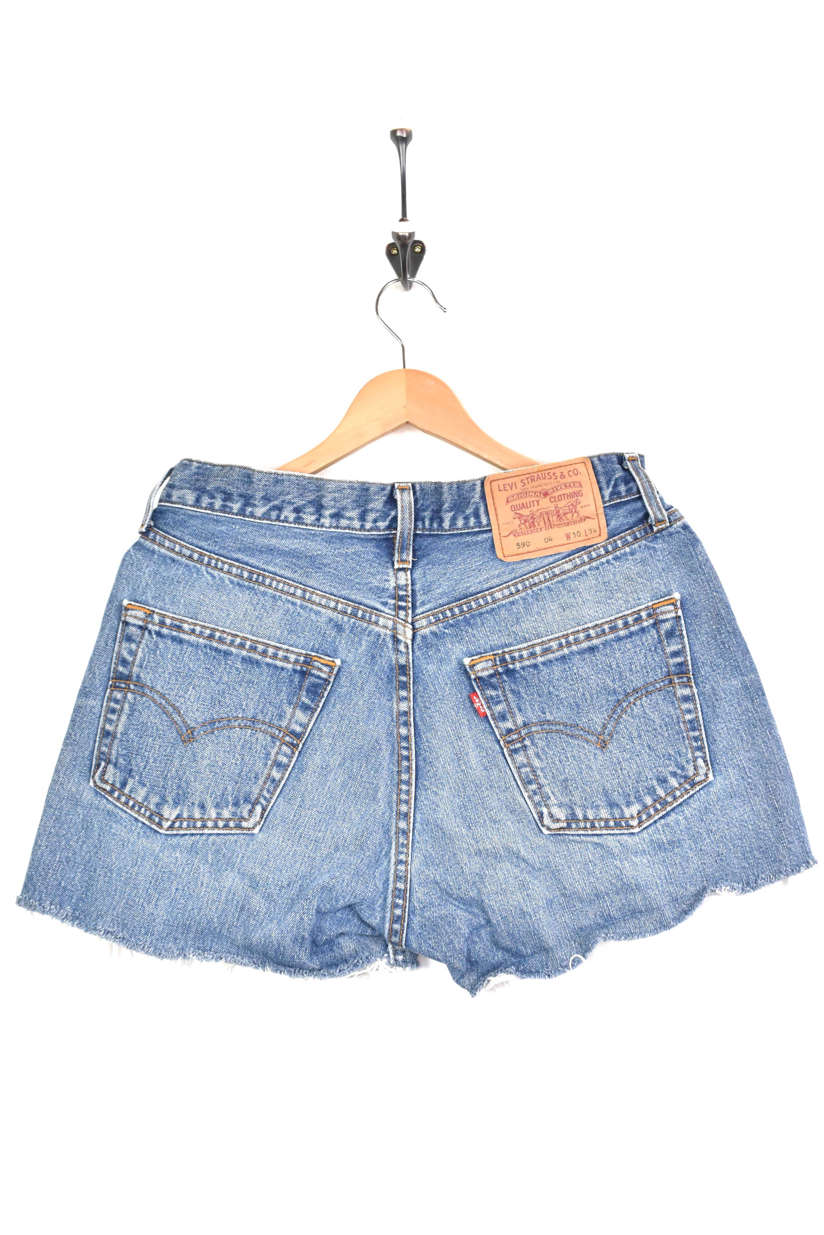 Women's modern Levi's shorts, rework denim jeans - blue, W30" LEVIS