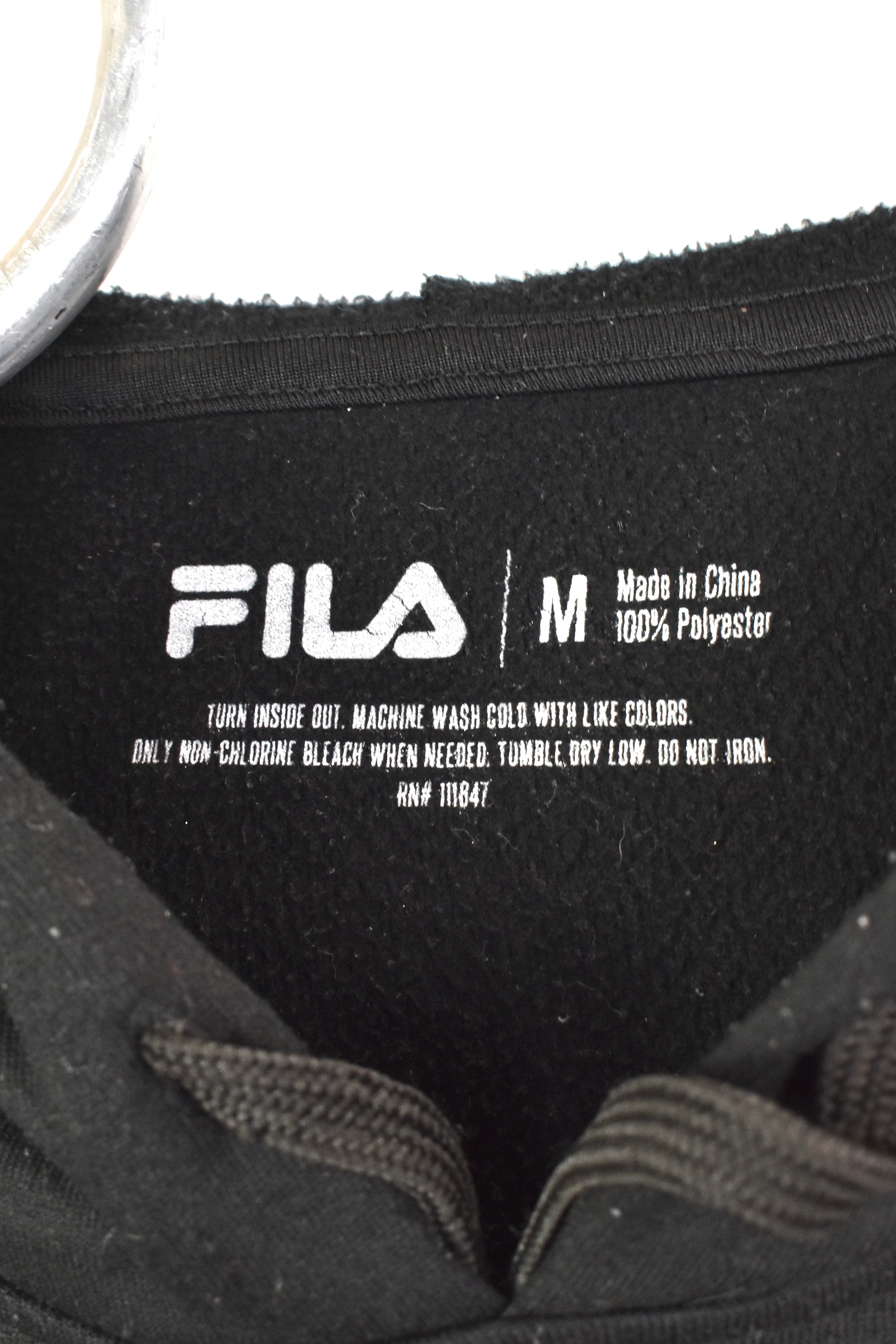 Modern Fila hoodie, long sleeve graphic sweatshirt - small, black FILA