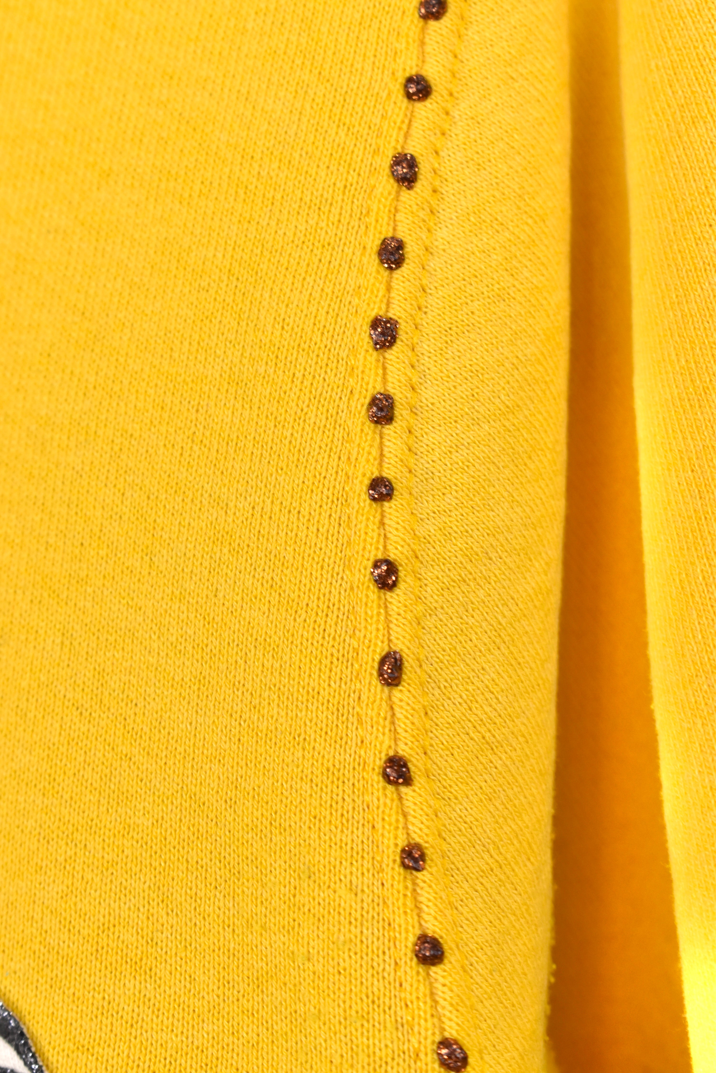 Custom Mickey Mouse sweatshirt, yellow graphic crewneck - AU S DISNEY / CARTOON