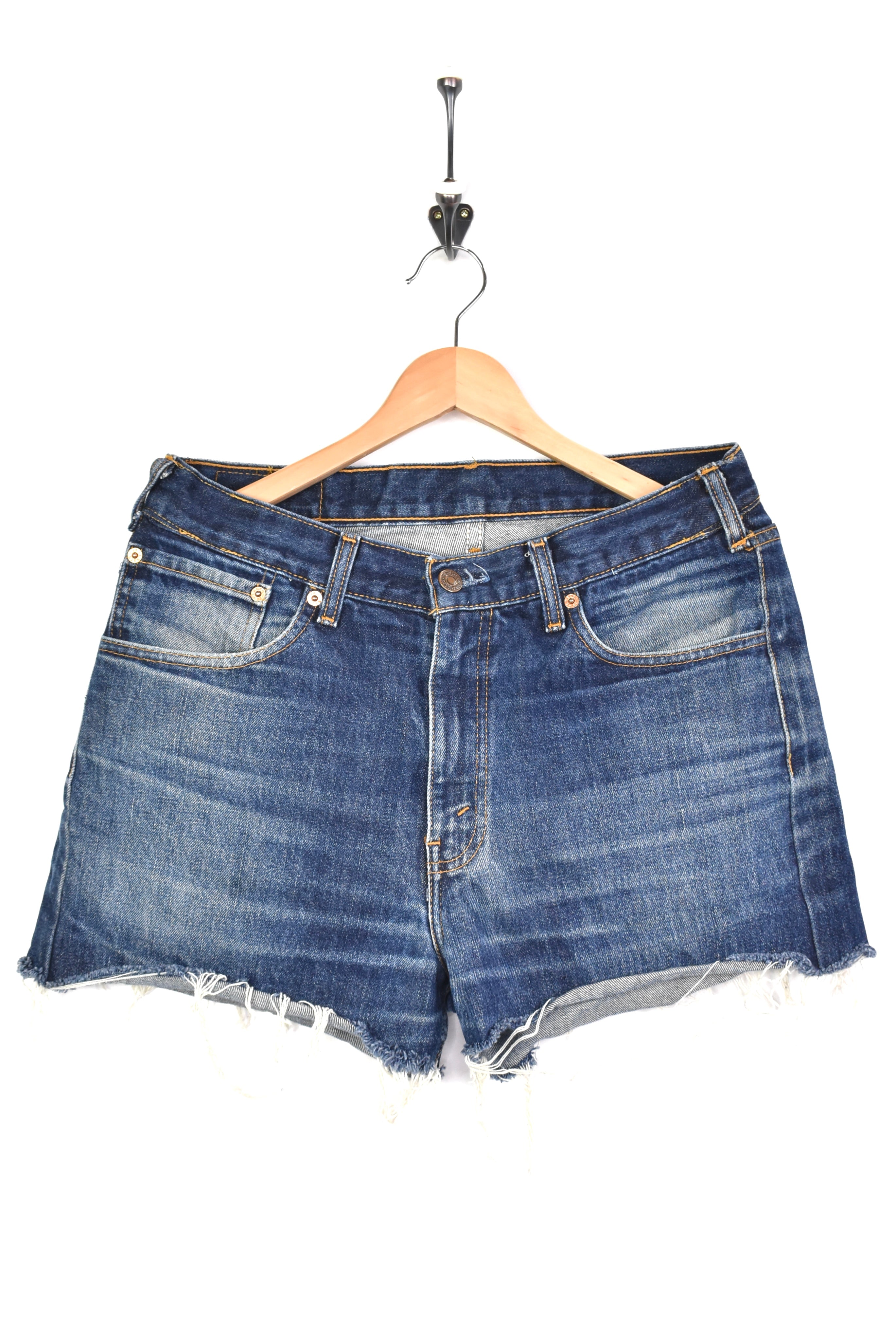 Women's modern Levi's shorts, rework denim jeans - blue, W34" LEVIS