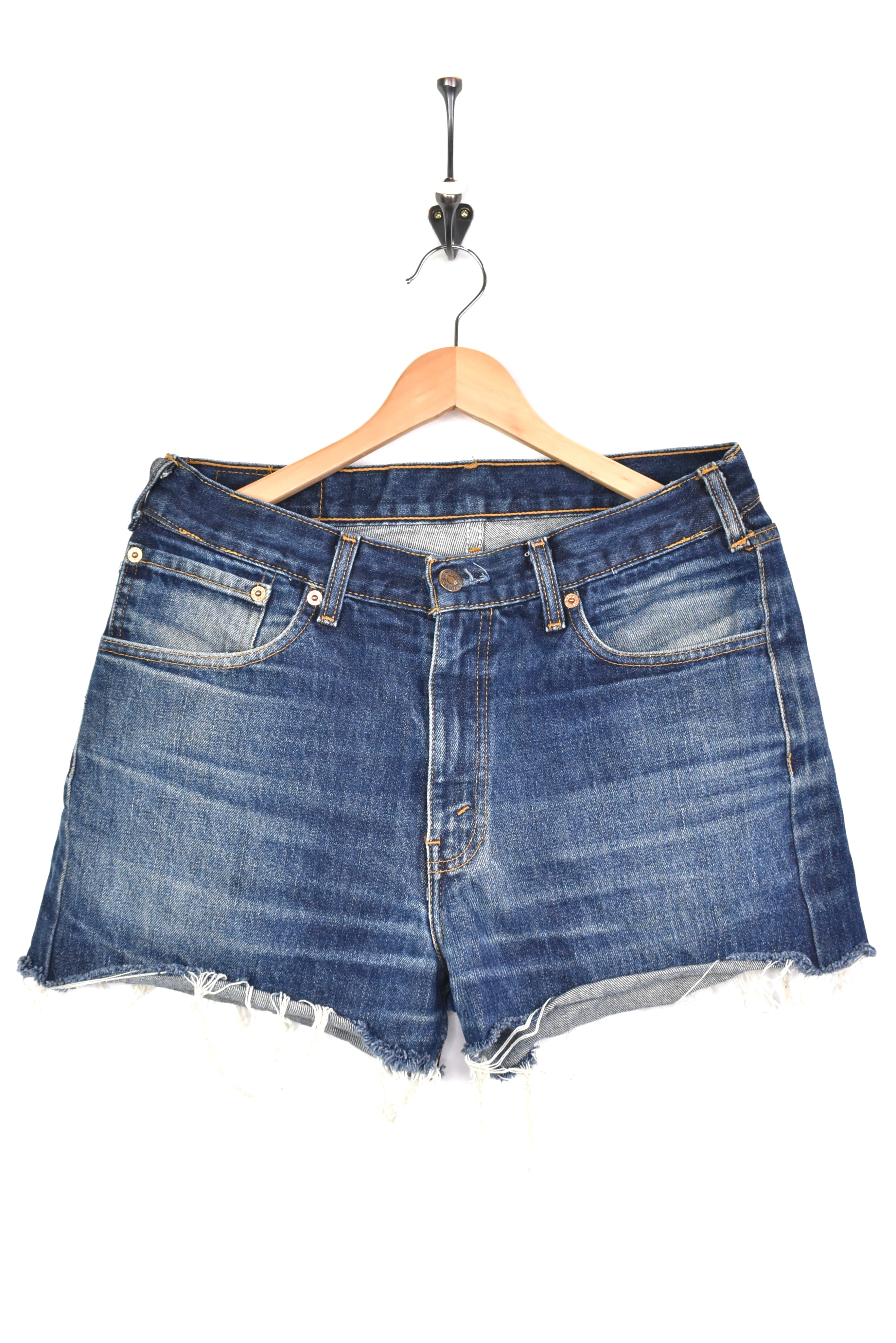 Women's modern Levi's shorts, rework denim jeans - blue, W34" LEVIS