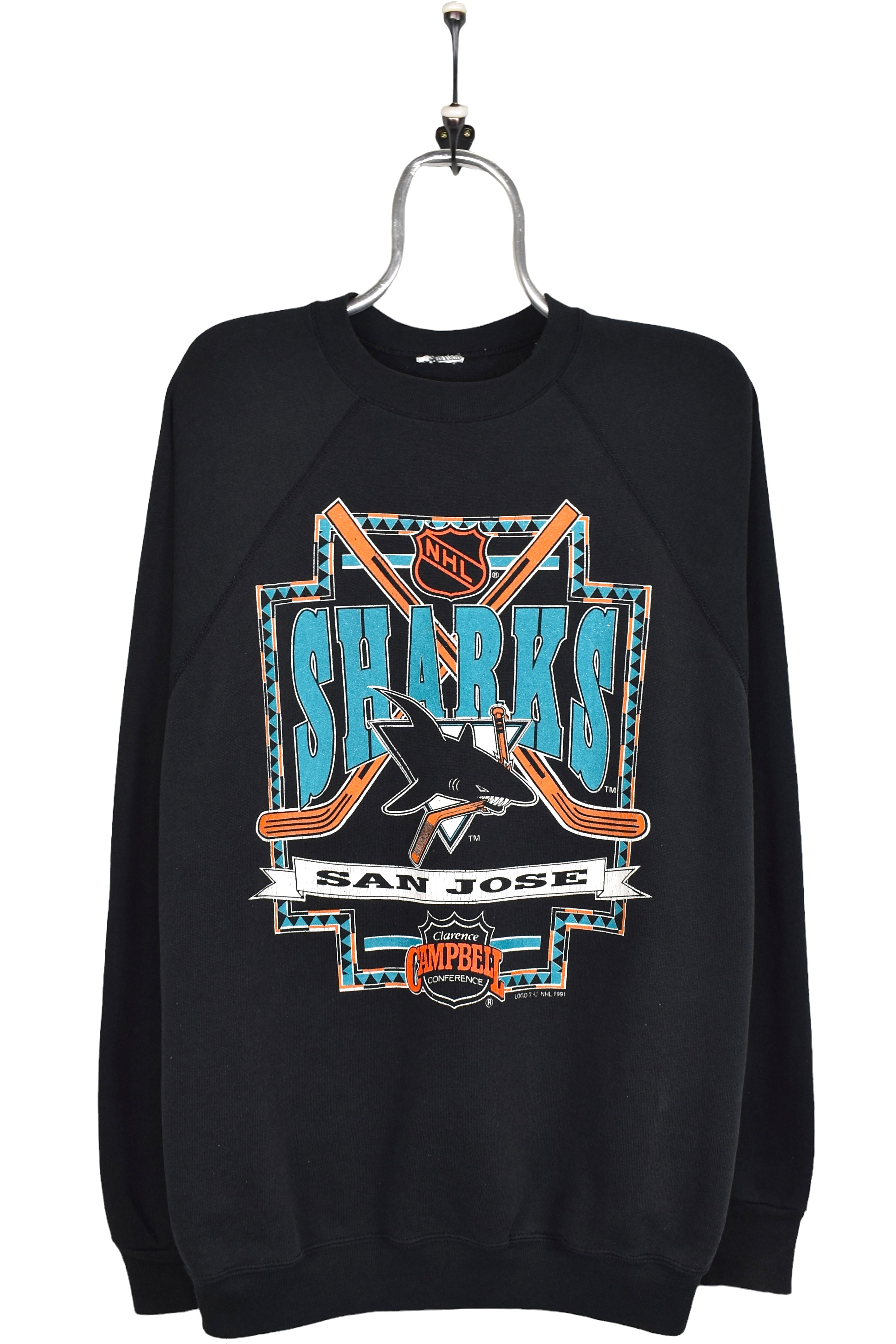 Vintage San Jose Sharks sweatshirt, 1991 NHL black crewneck - Large