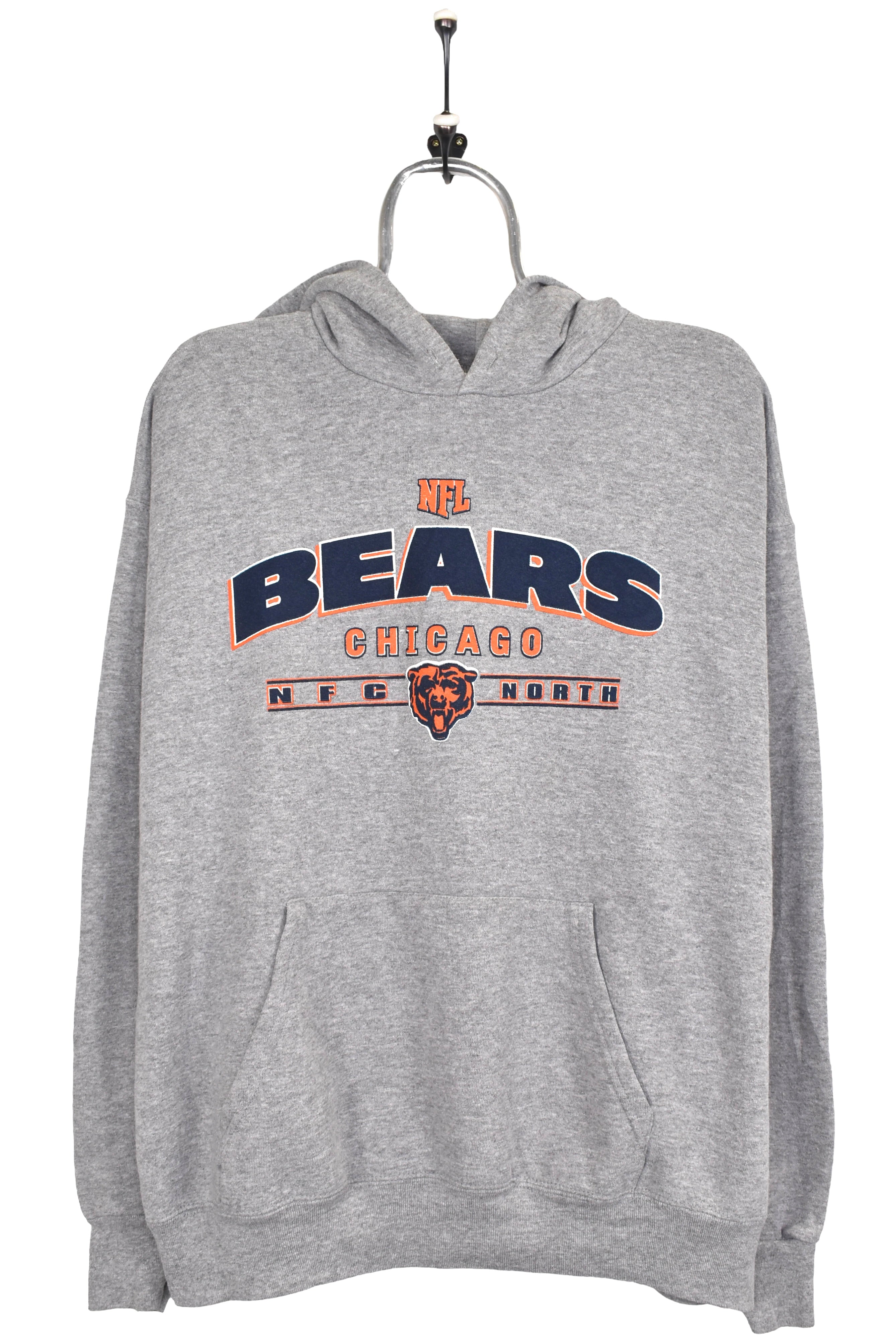 Vintage Chicago Bears hoodie, NFL grey graphic sweatshirt - Large