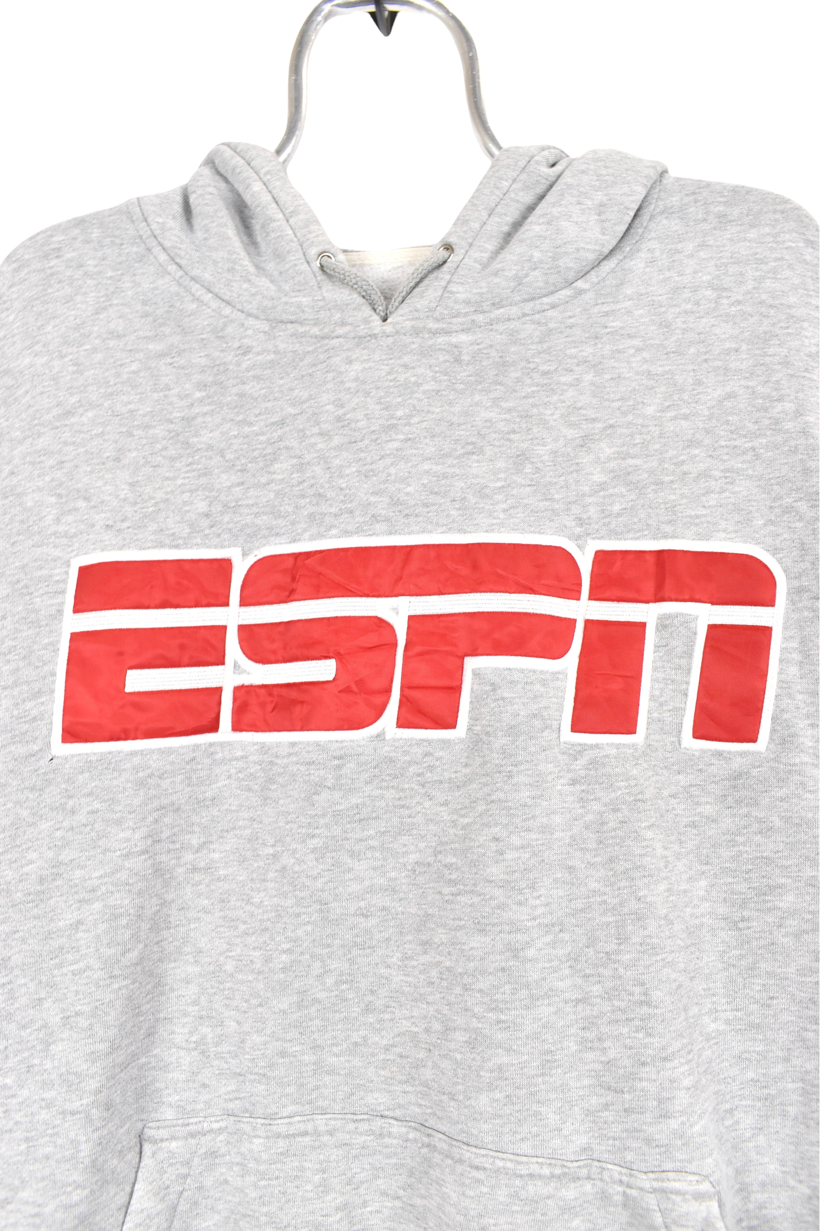 Vintage ESPN hoodie, grey embroidered sweatshirt - AU XL OTHER