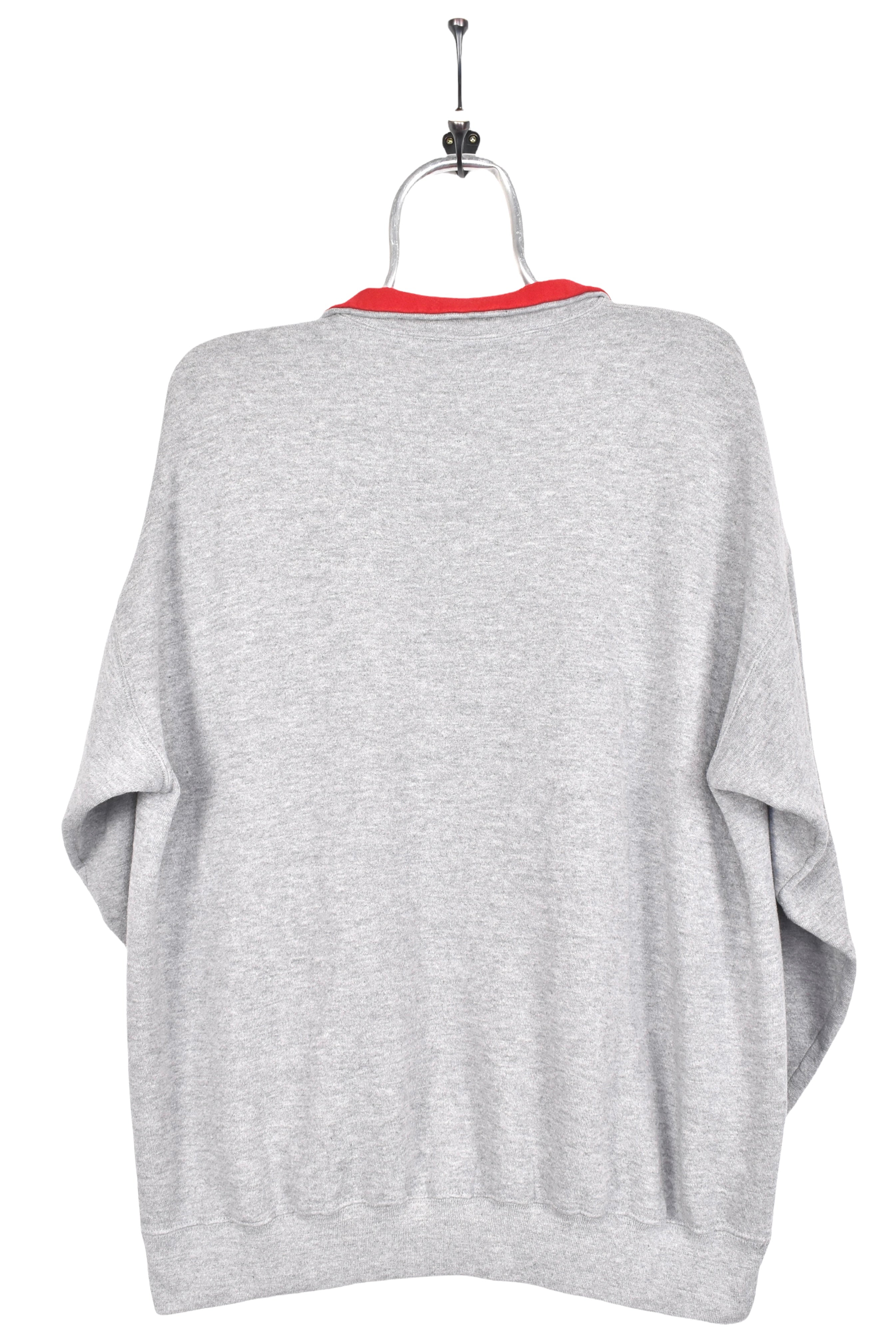 Vintage Mickey Mouse sweatshirt, Disney grey embroidered 1/4 zip - AU XL DISNEY / CARTOON