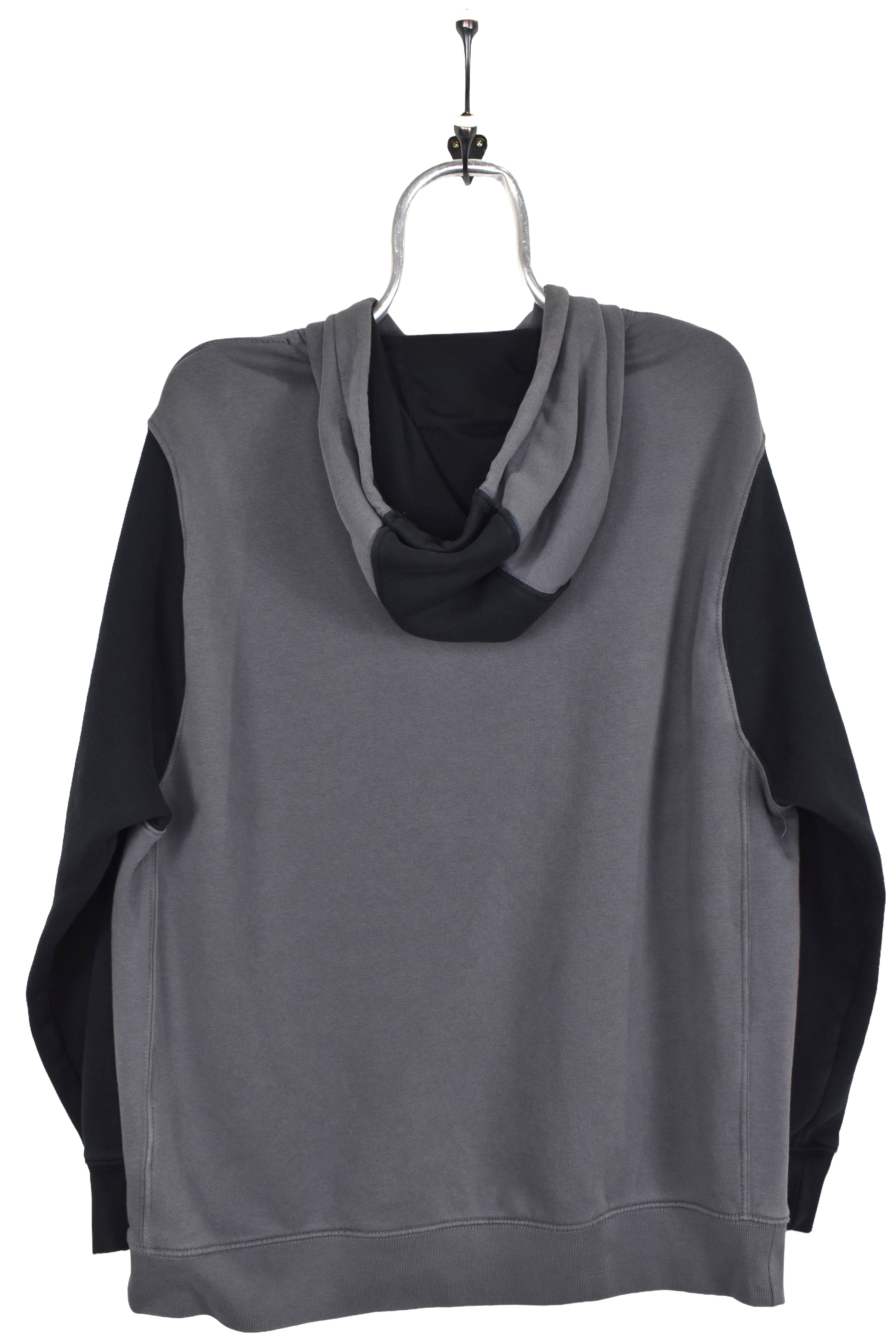 Modern Nike hoodie, grey graphic sweatshirt - Large