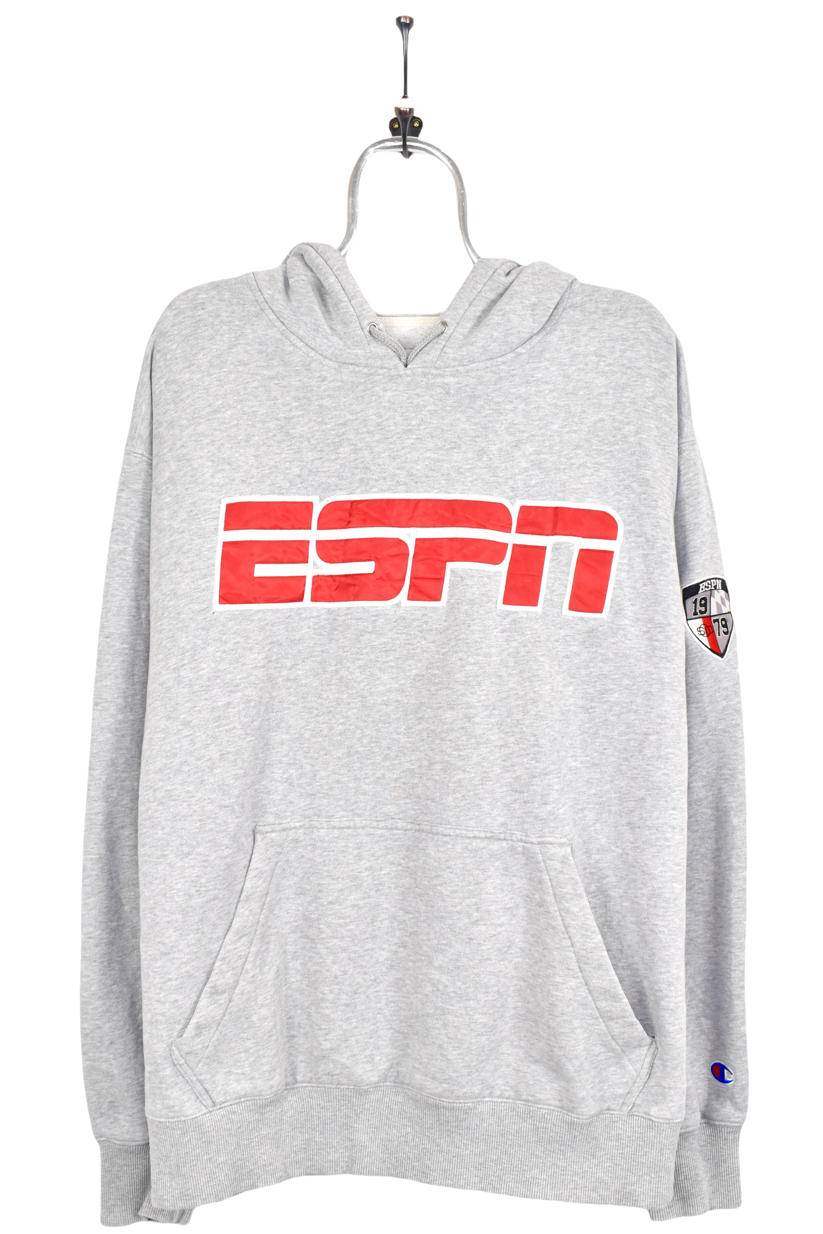 Vintage ESPN hoodie, grey embroidered sweatshirt - AU XL OTHER