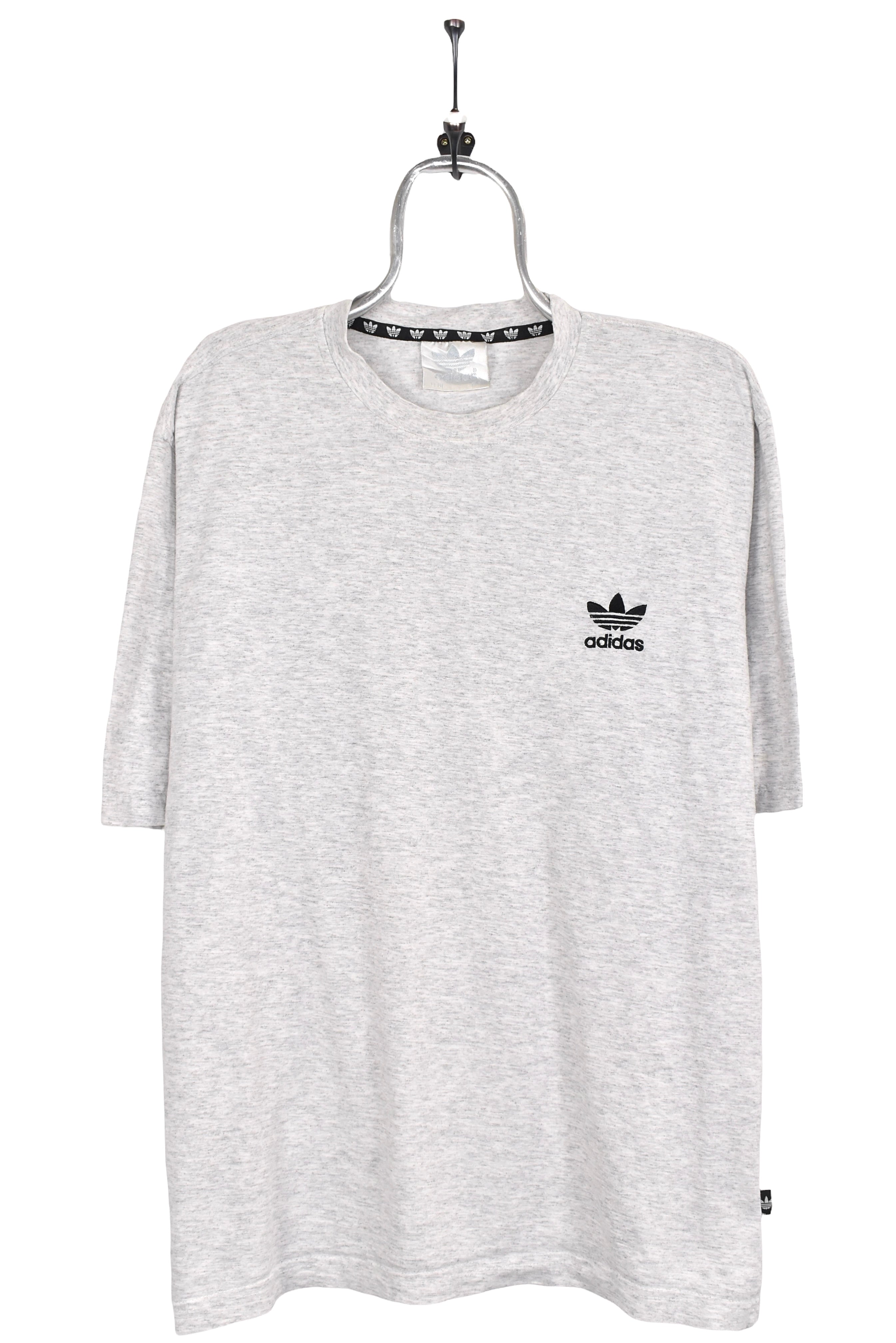 Vintage Adidas shirt, grey embroidered tee - AU XL ADIDAS