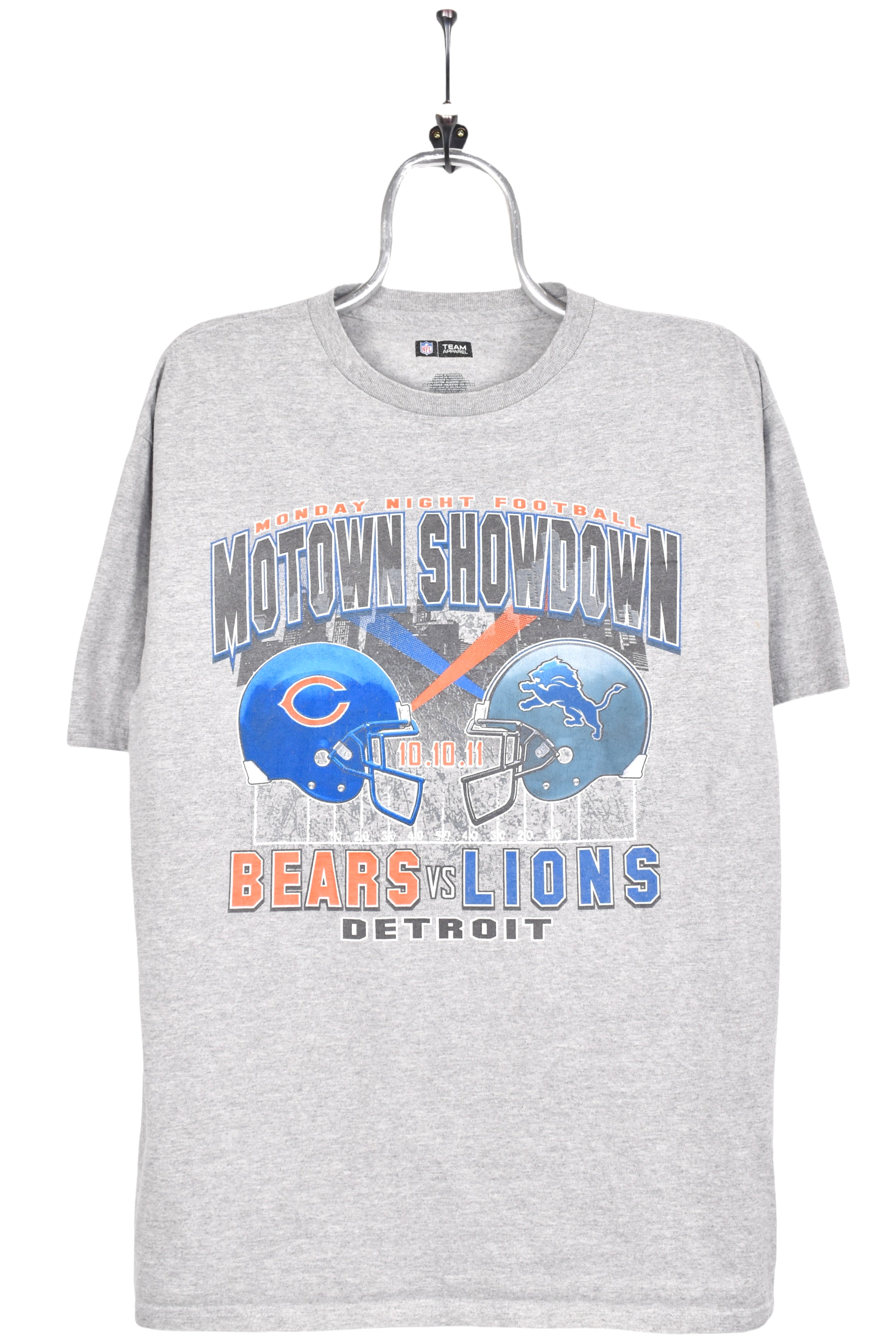 Modern Bears / Lions shirt, 2011 NFL grey graphic tee - AU Large PRO SPORT