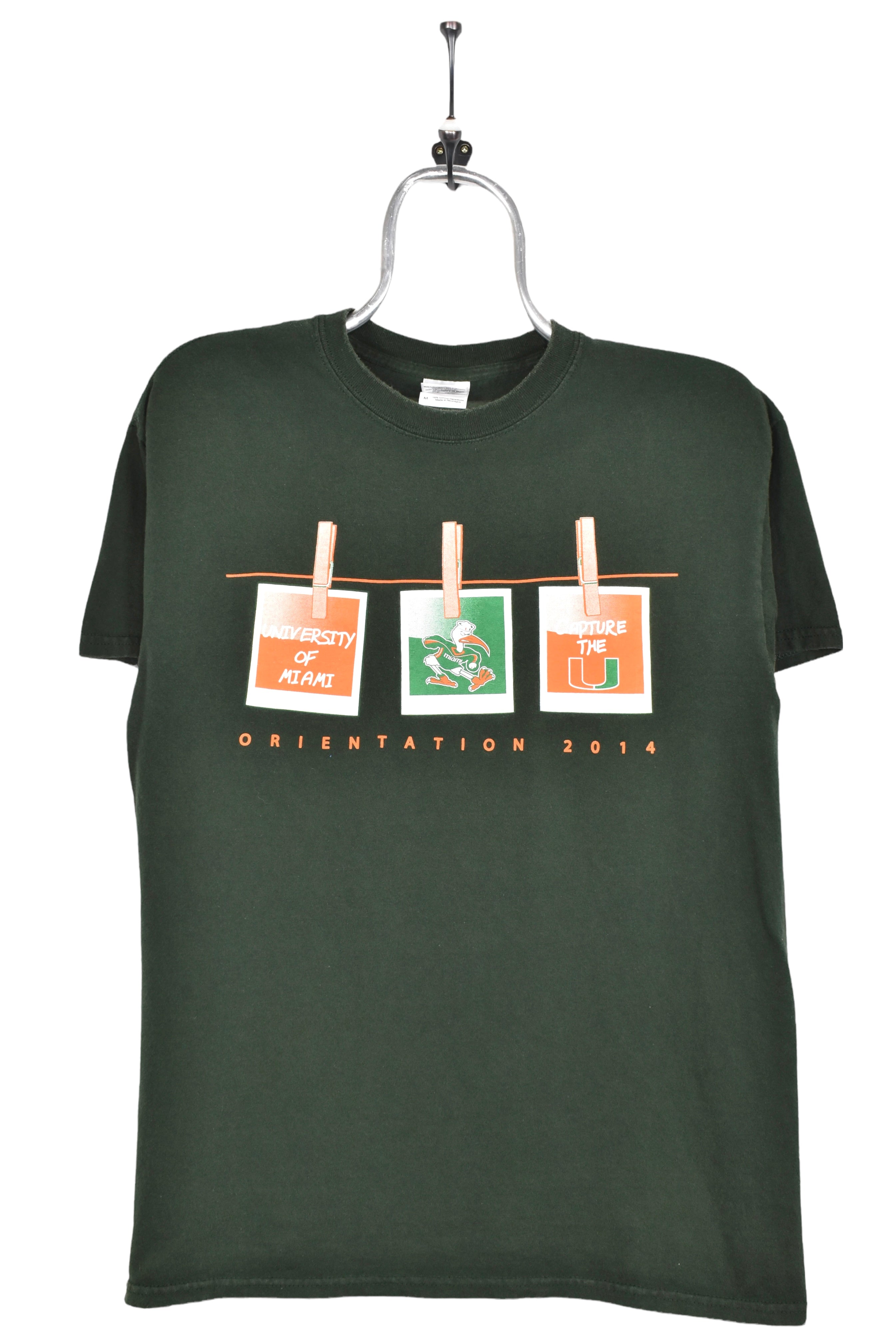 Modern University of Miami shirt, hurricanes green graphic tee - AU Medium COLLEGE