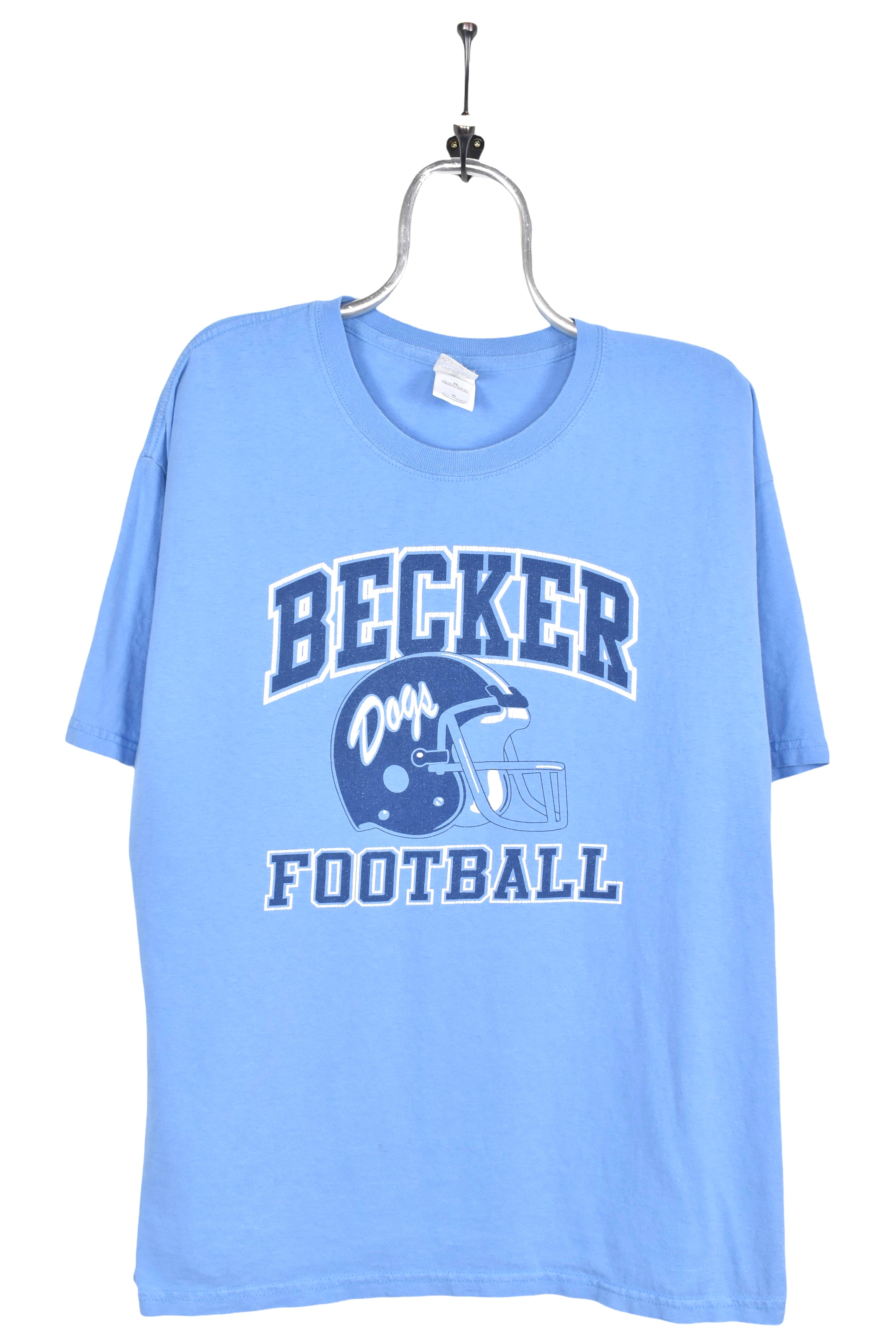 Vintage Becker football shirt, college blue graphic tee - AU XL COLLEGE