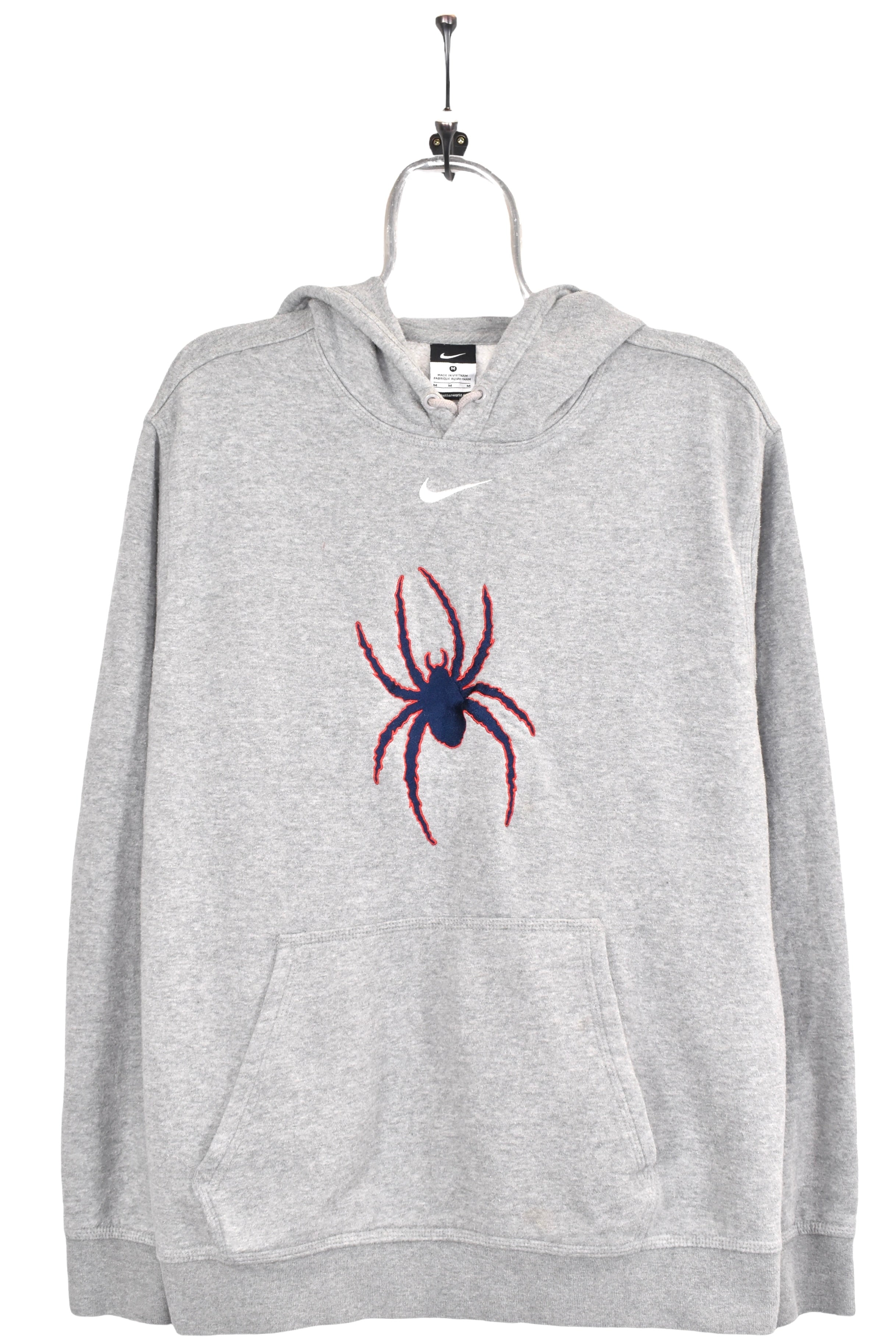 Vintage Nike hoodie, grey embroidered sweatshirt - AU Large NIKE