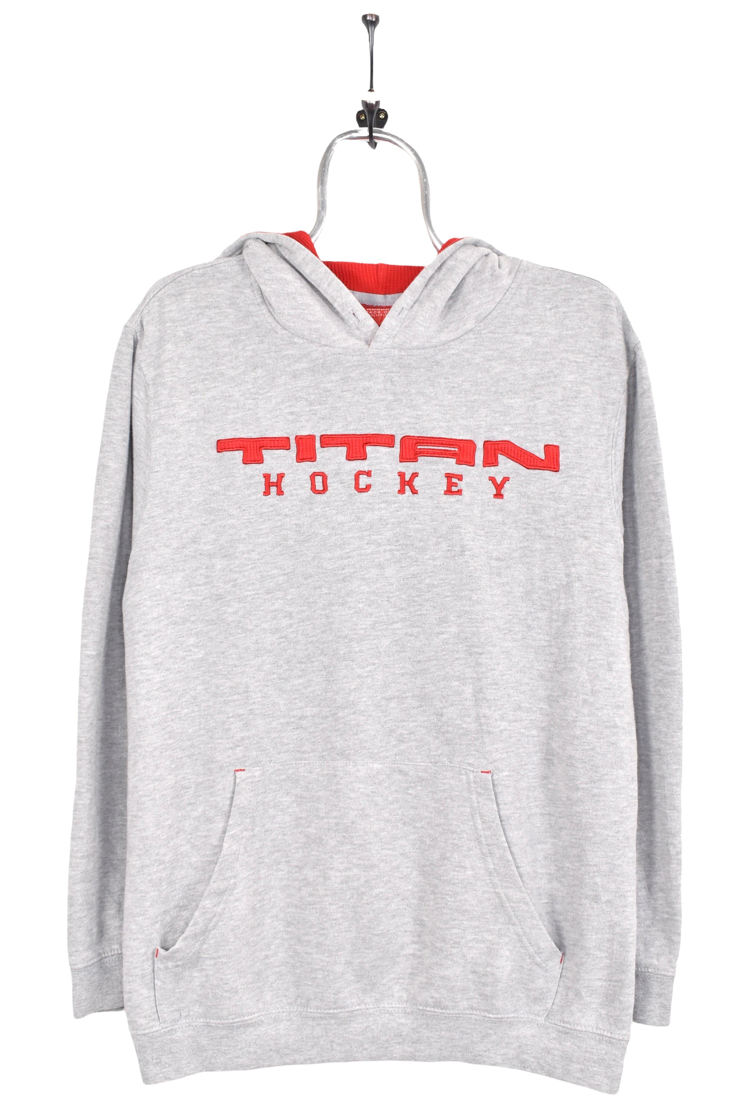 Vintage Titan hockey hoodie, Canadian grey embroidered sweatshirt - AU Medium PRO SPORT