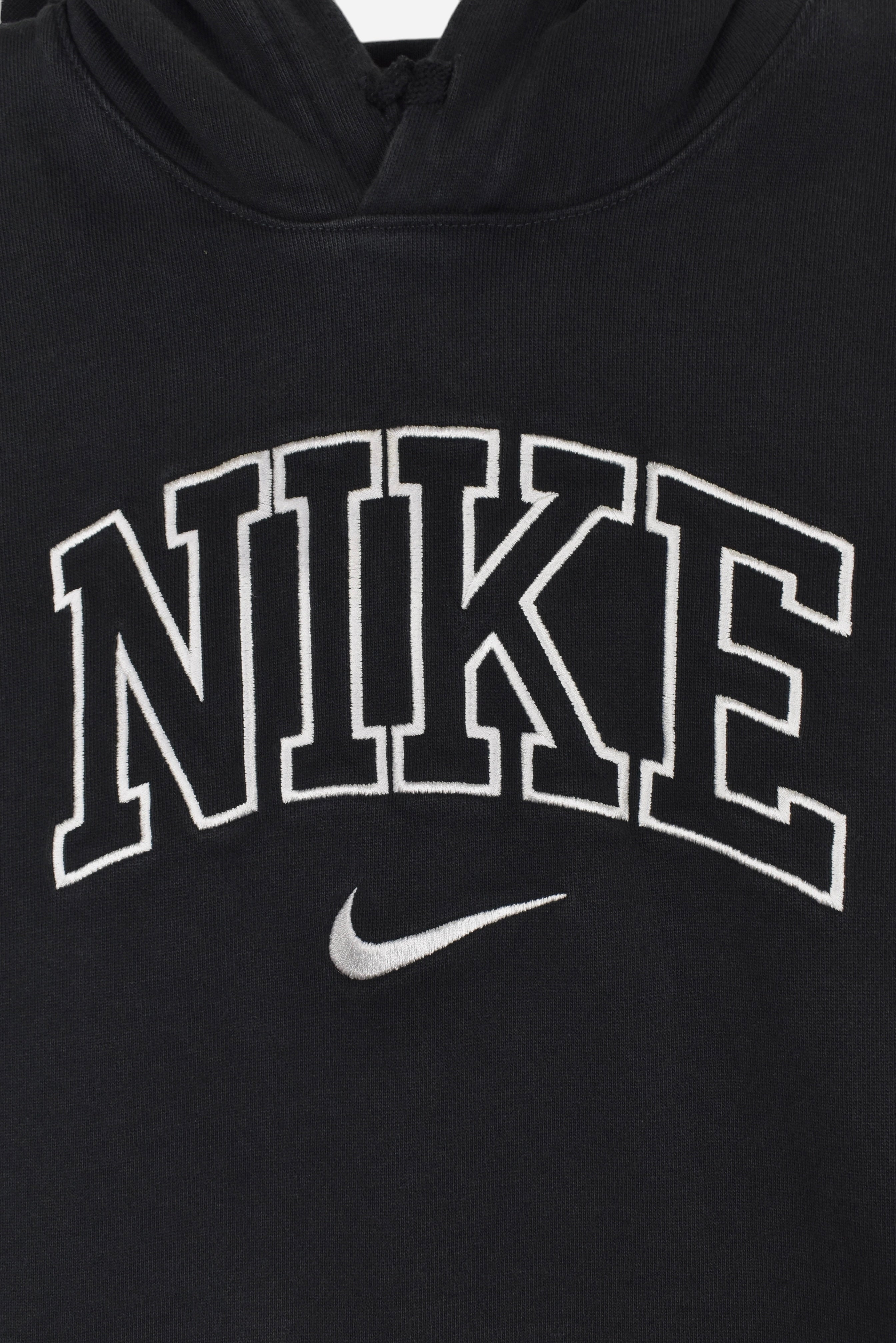 Vintage Nike hoodie, black embroidered sweatshirt - Large
