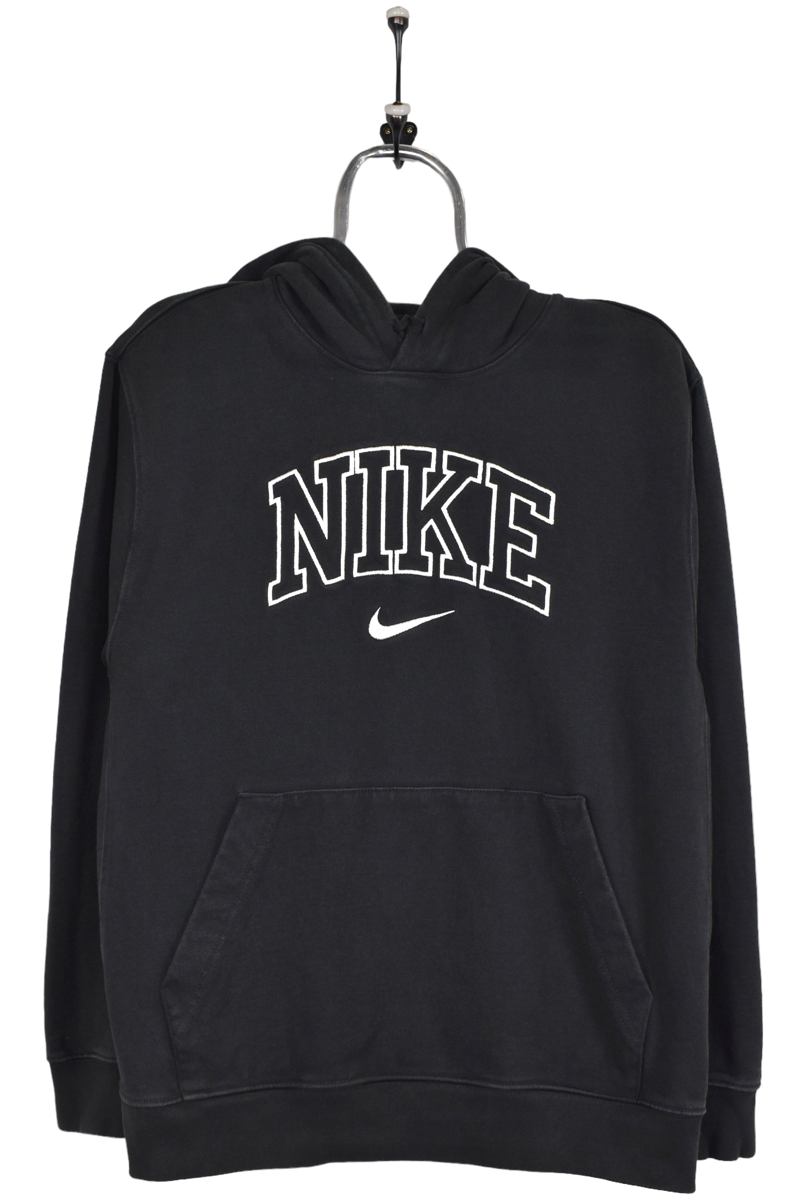 Vintage Nike hoodie, black embroidered sweatshirt - Large