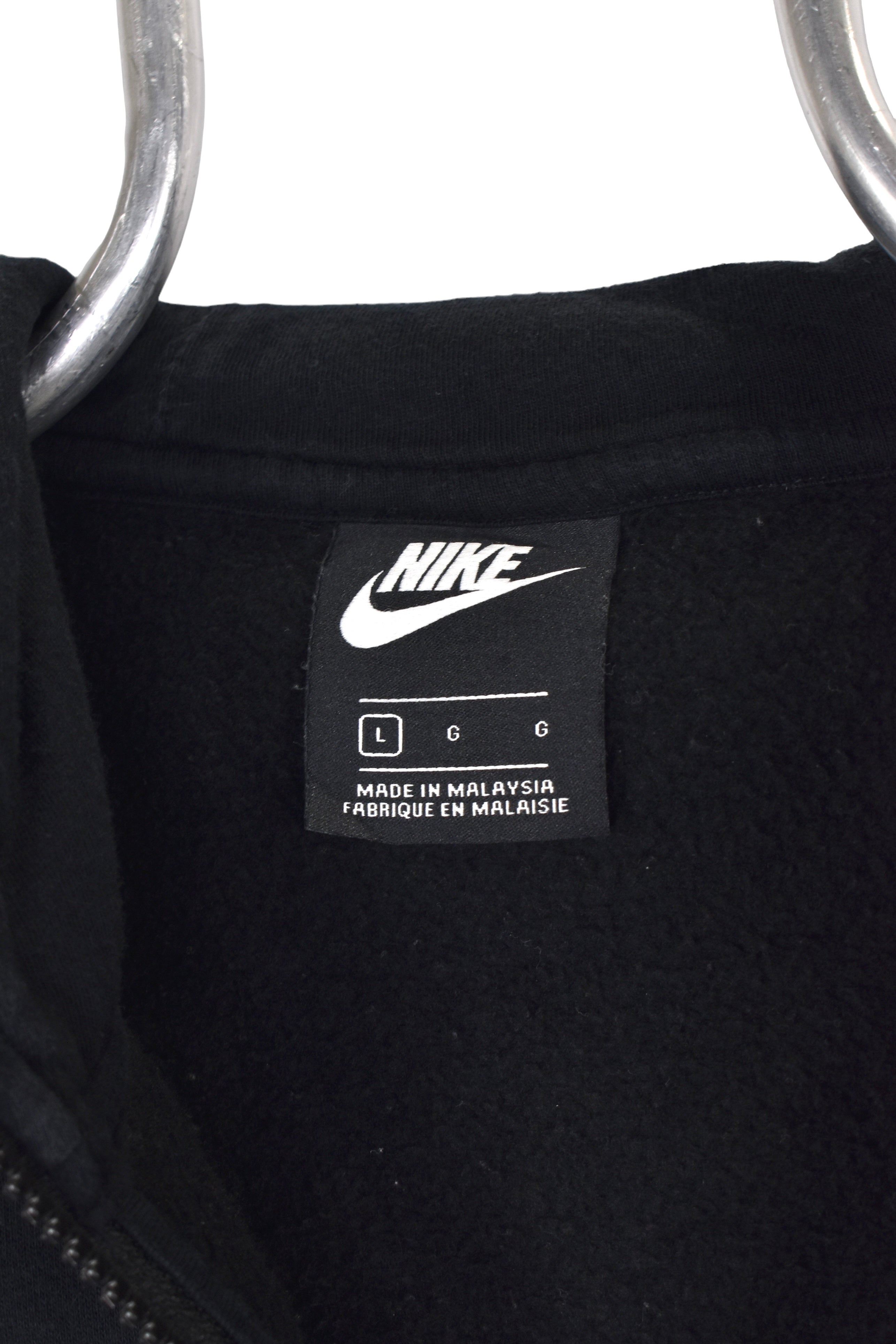 Vintage Nike hoodie, black embroidered sweatshirt - Large