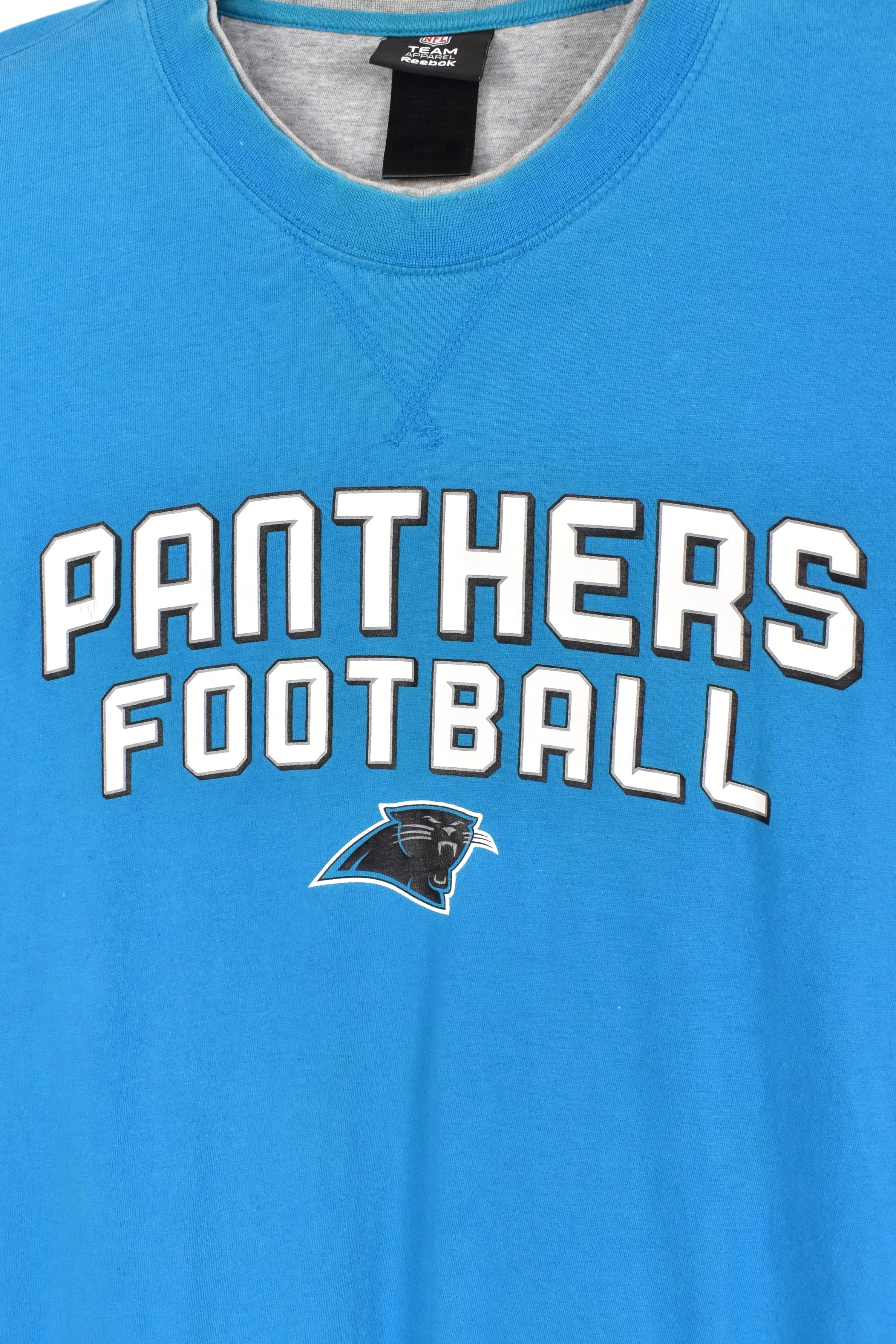 Modern Carolina Panthers shirt, NFL blue long sleeve tee - AU Large