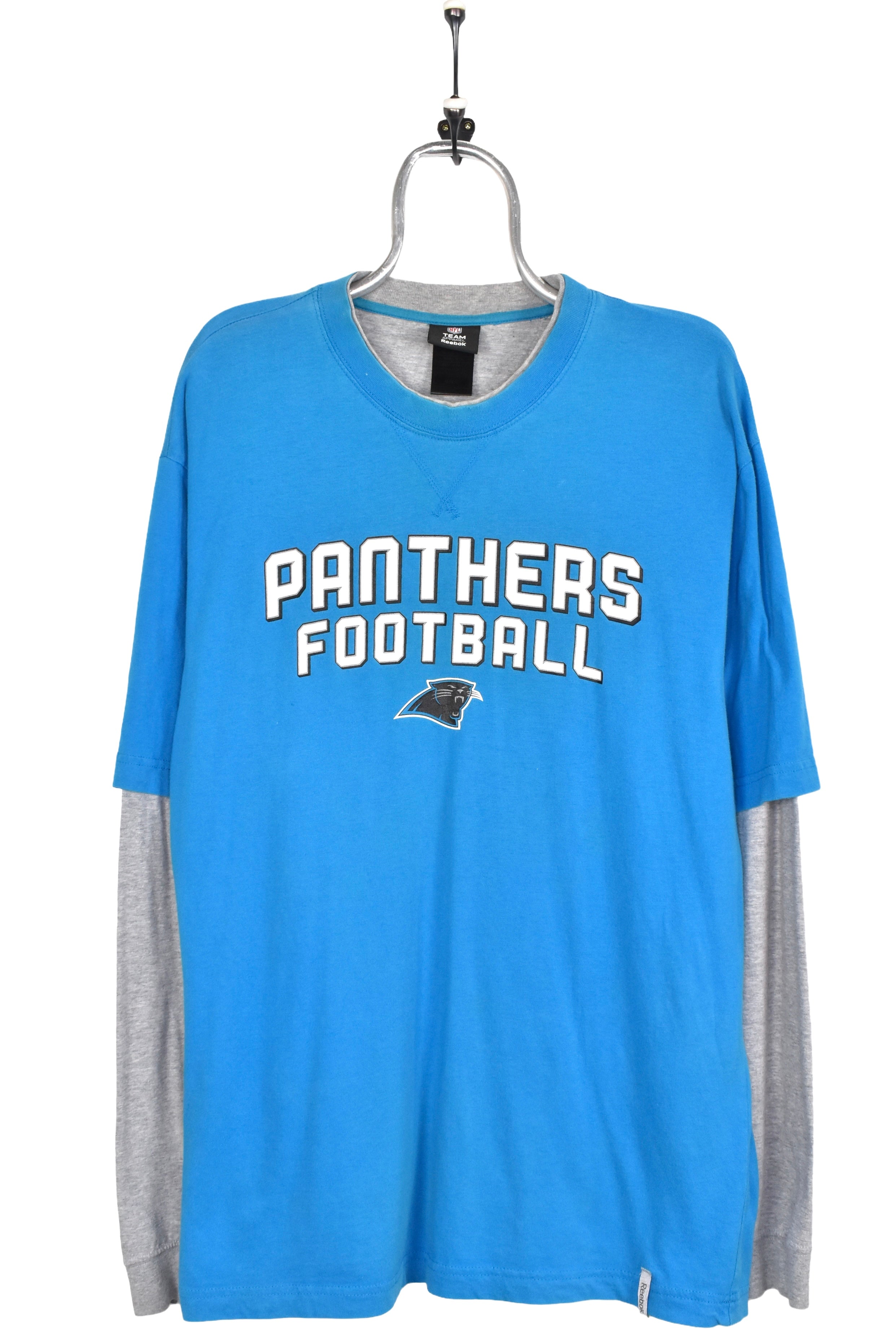 Modern Carolina Panthers shirt, NFL blue long sleeve tee - AU Large