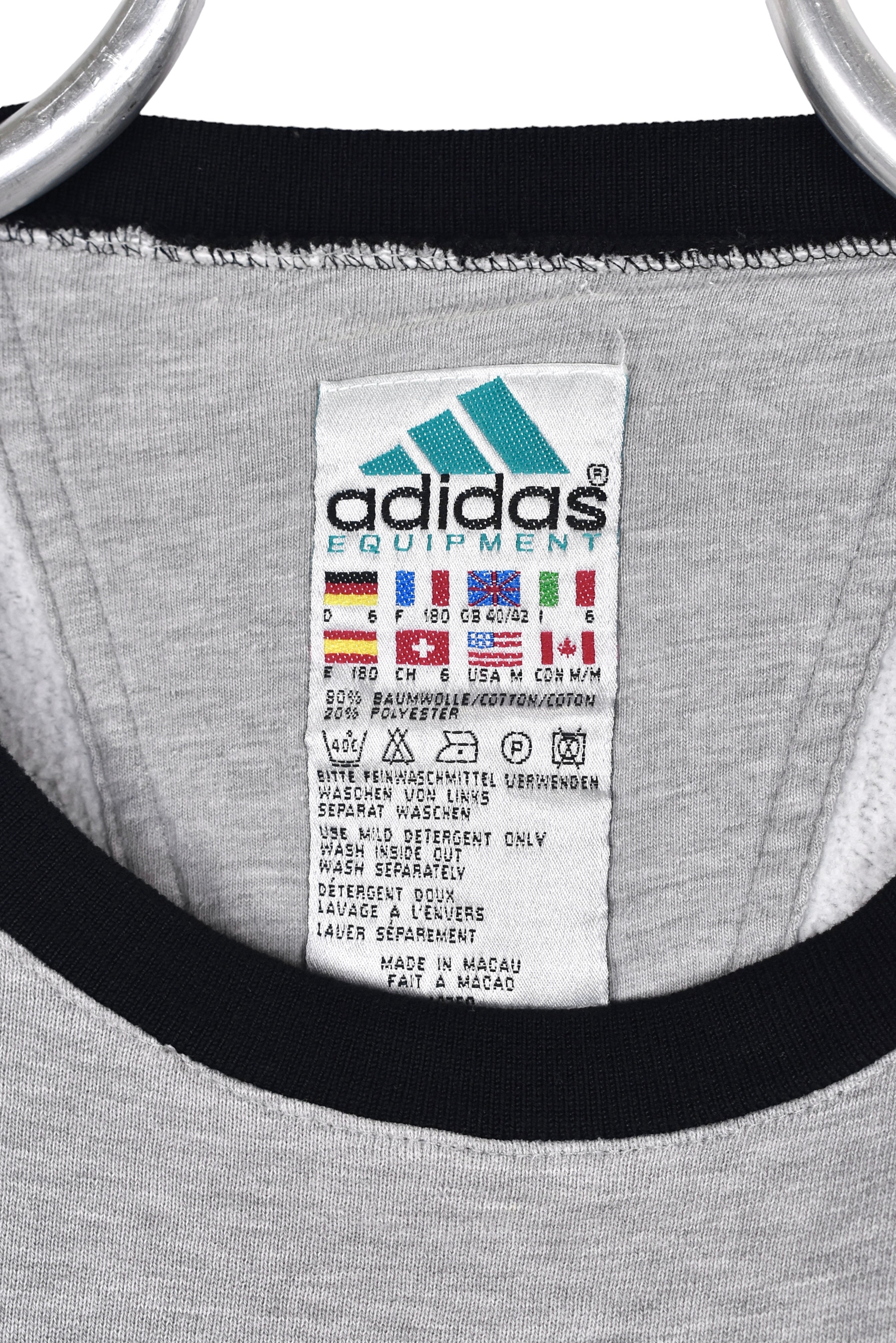 Vintage Adidas Equipment sweatshirt, grey embroidered crewneck - Large