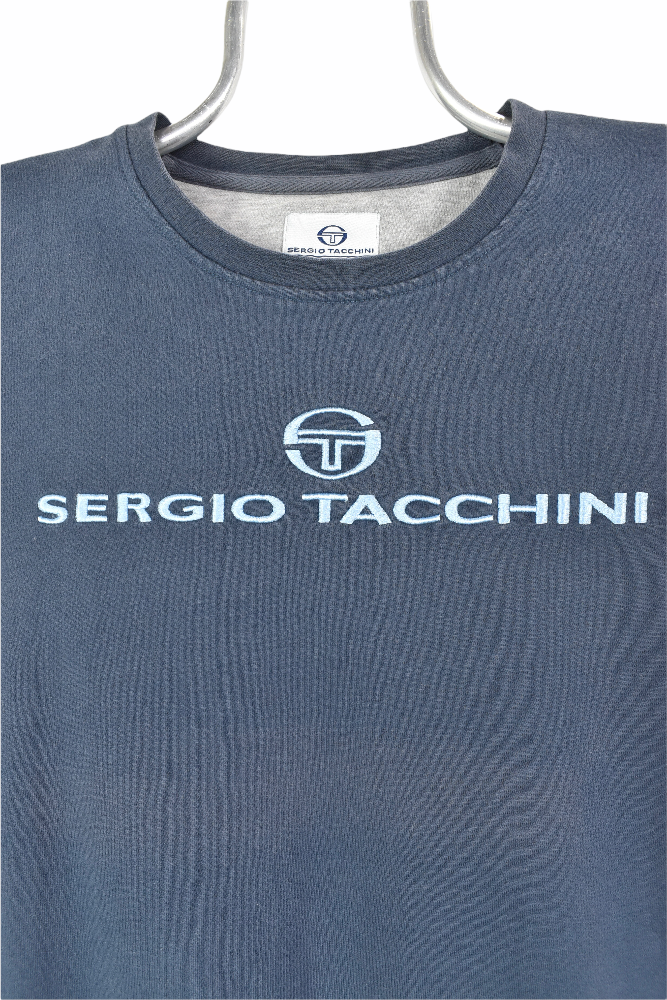 VINTAGE SERGIO TACCHINI EMBROIDERED NAVY SWEATSHIRT | MEDIUM SERGIO TACCHINI