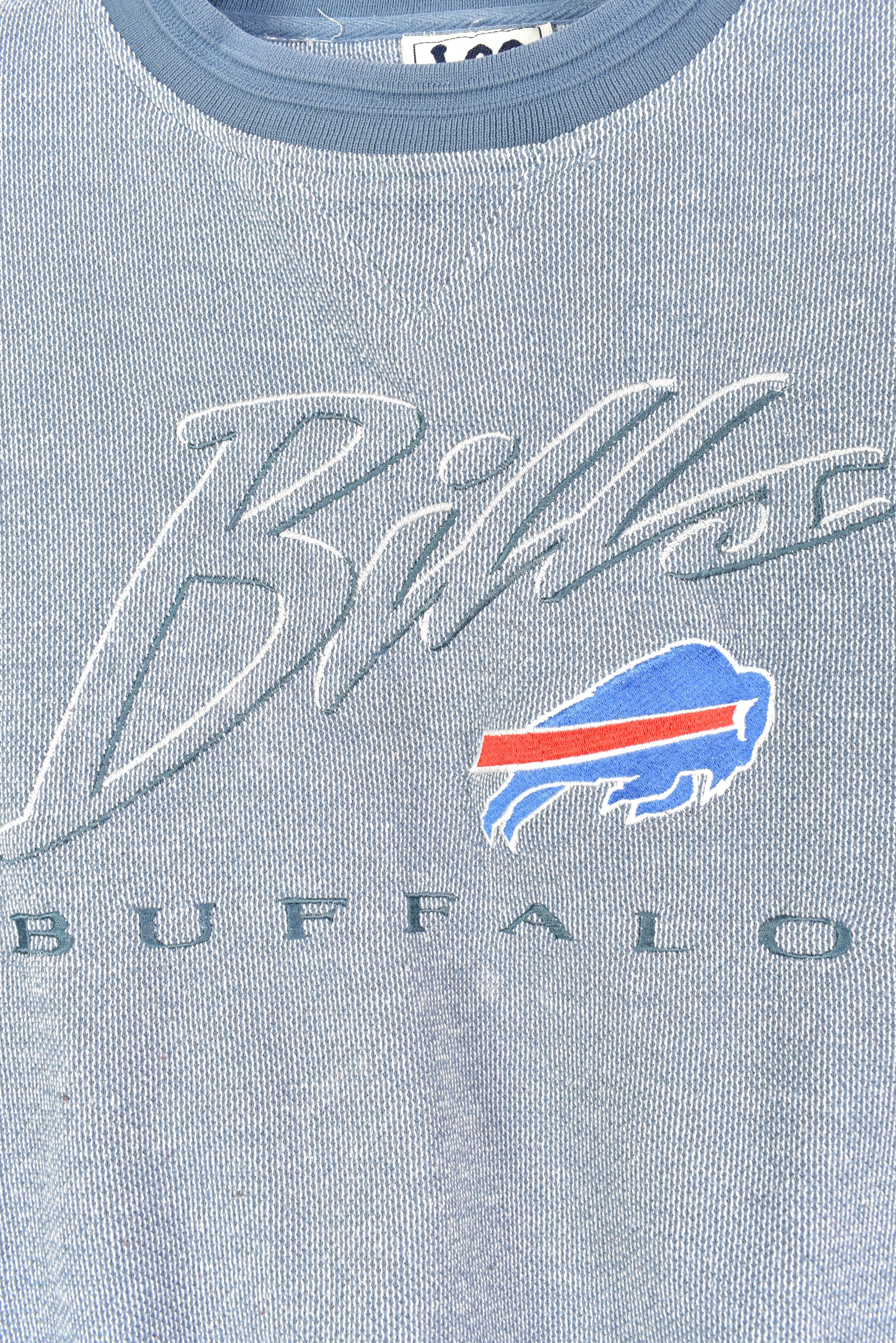 VINTAGE NFL BUFFALO BILLS EMBROIDERED BLUE SWEATSHIRT | LARGE PRO SPORT