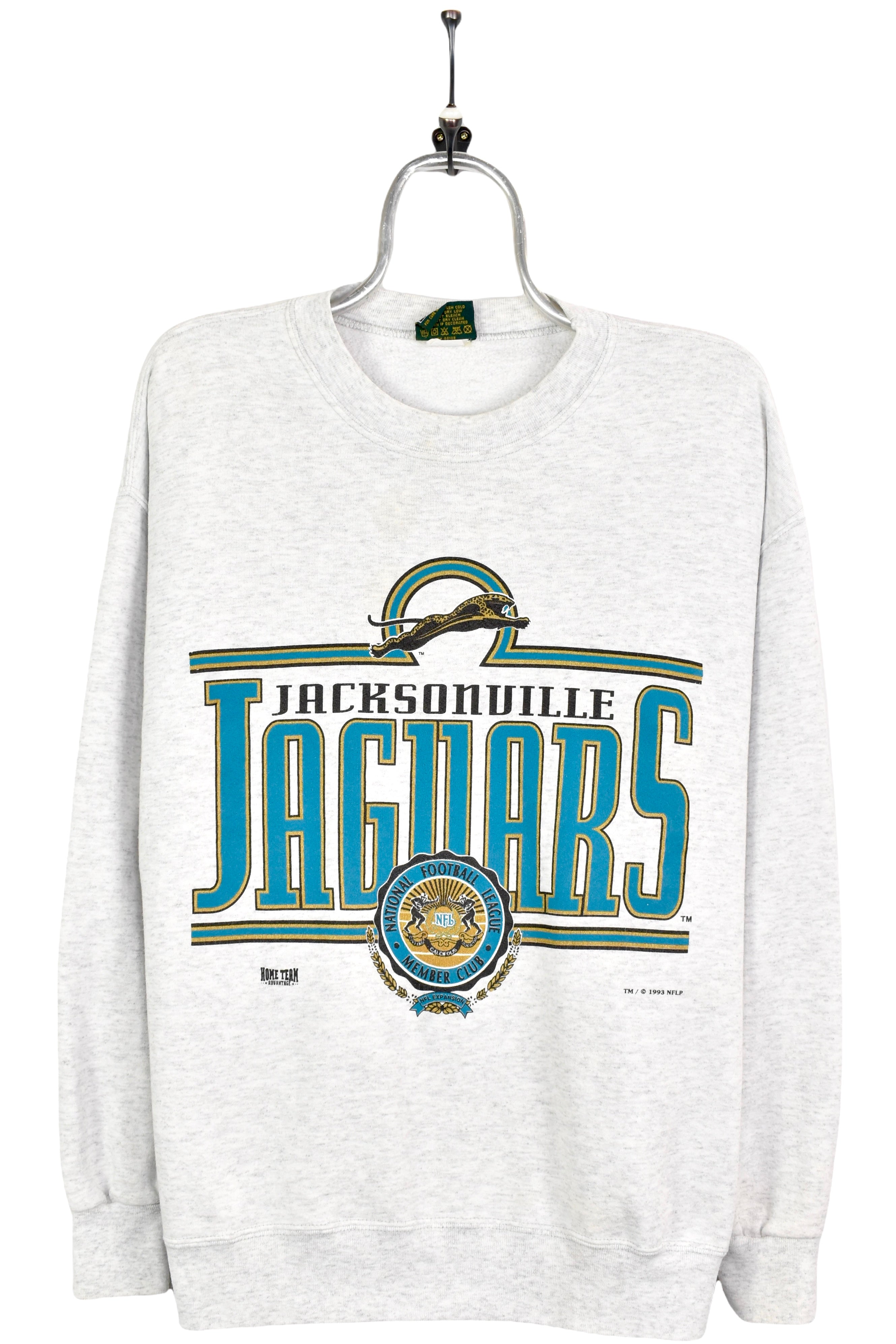 VINTAGE 1993 NFL JACKSONVILLE JAGUARS GREY SWEATSHIRT | LARGE PRO SPORT