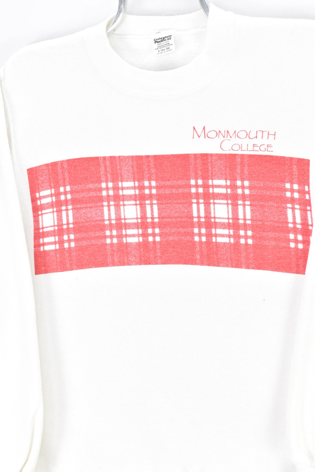 VINTAGE WOMEN'S MONMOUTH COLLEGE WHITE SWEATSHIRT | SMALL COLLEGE